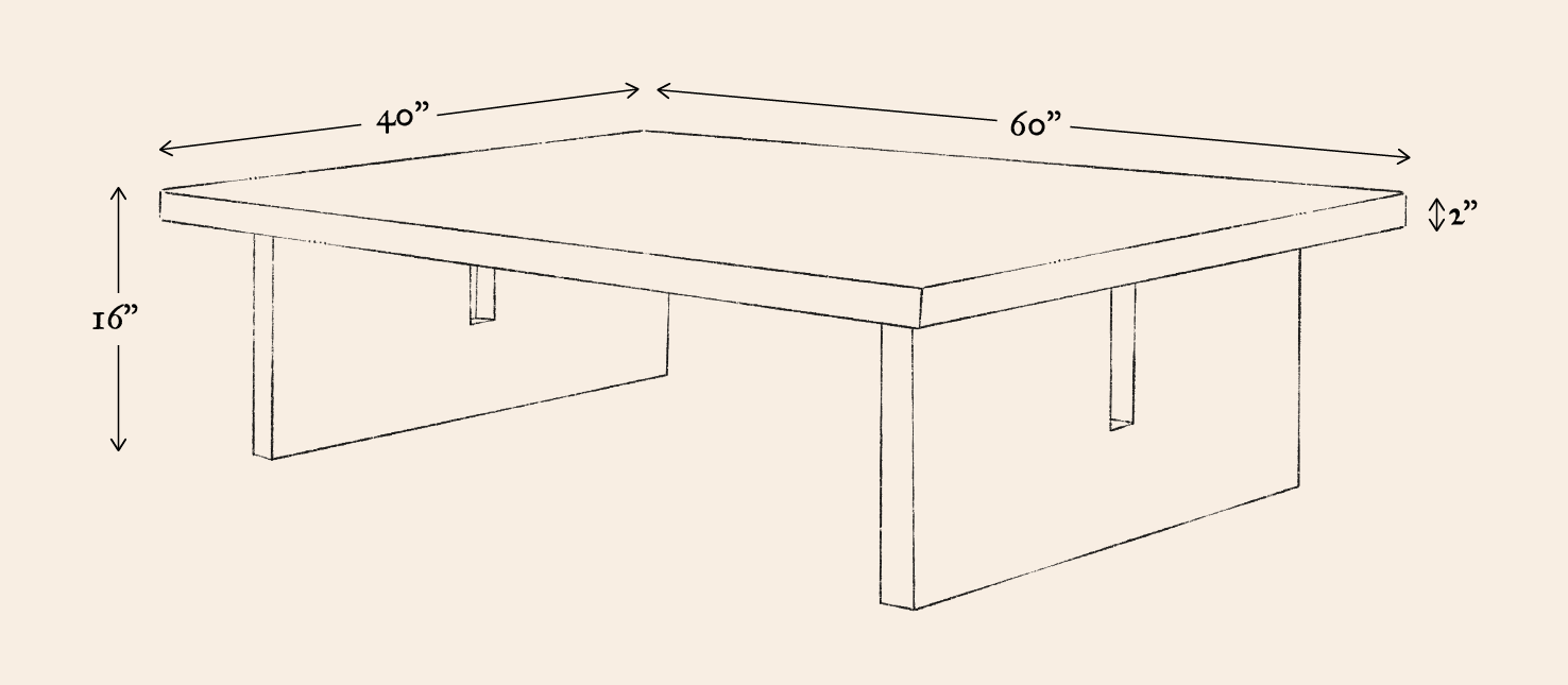 Pisces Coffee Table – Hand-Sanded Red Oak – Sixpenny