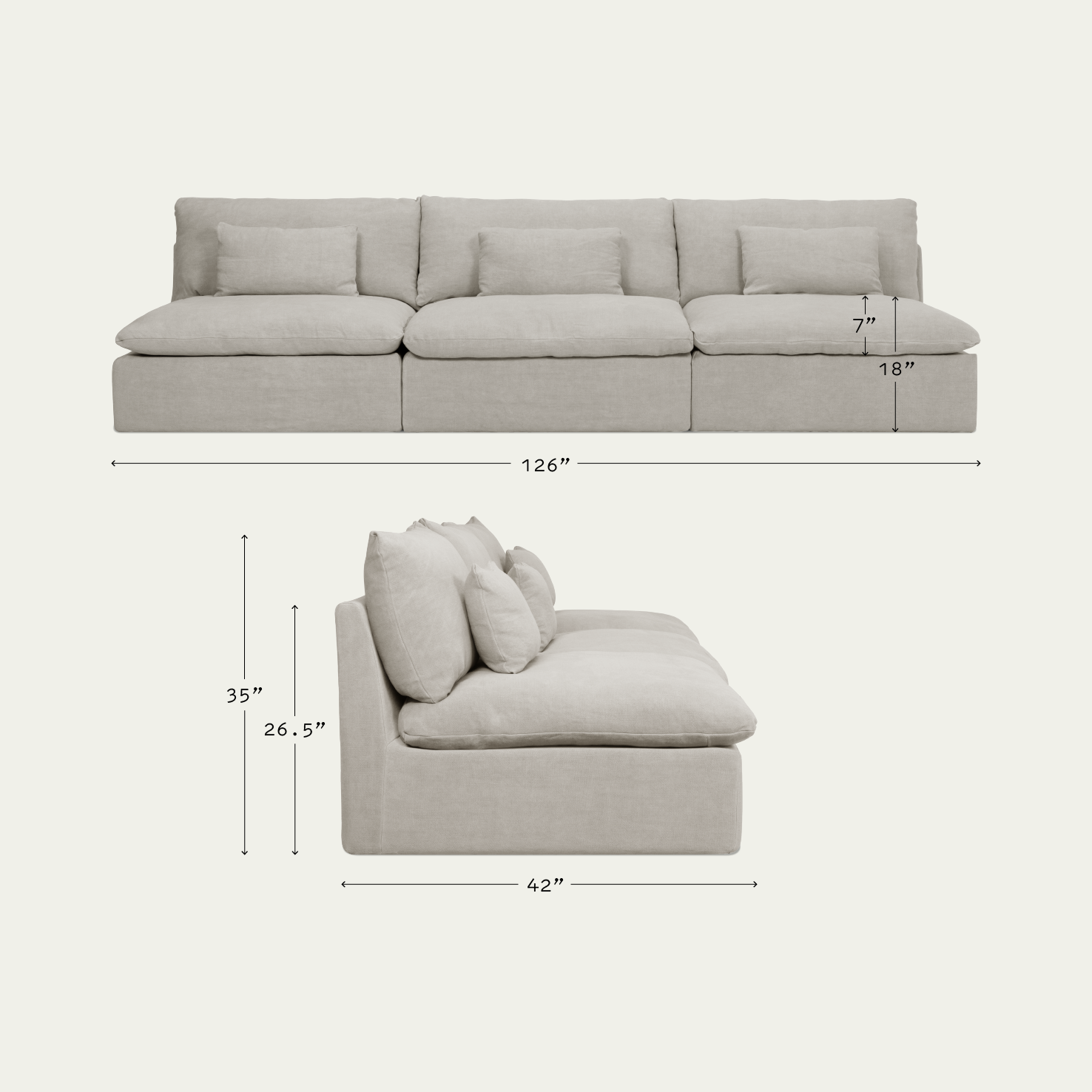 Aria Sectional Sofa – Deep Comfort – Sixpenny