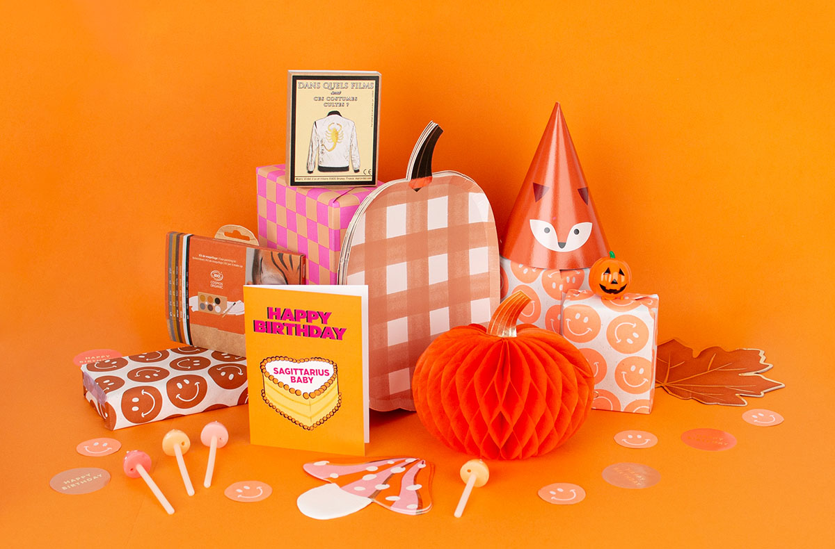 Deco terracotta et orange pour décoration de fête : automne, anniversaire, baby shower