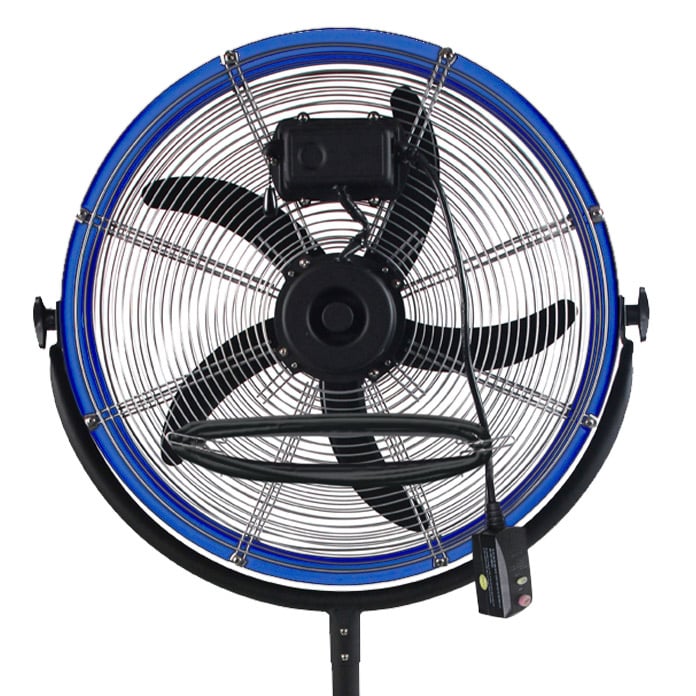 Back view of the 20 in. stand fan using cord wrap.