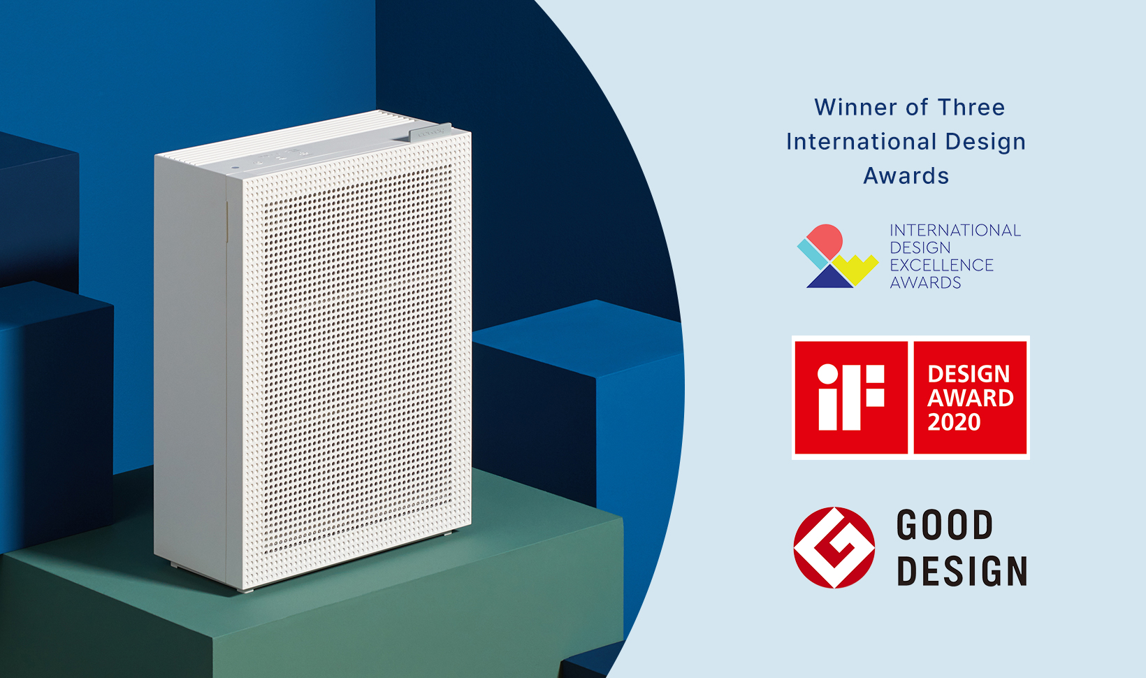 Winner of the three international design awards