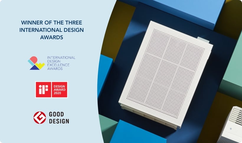 Winner of the three international design awards