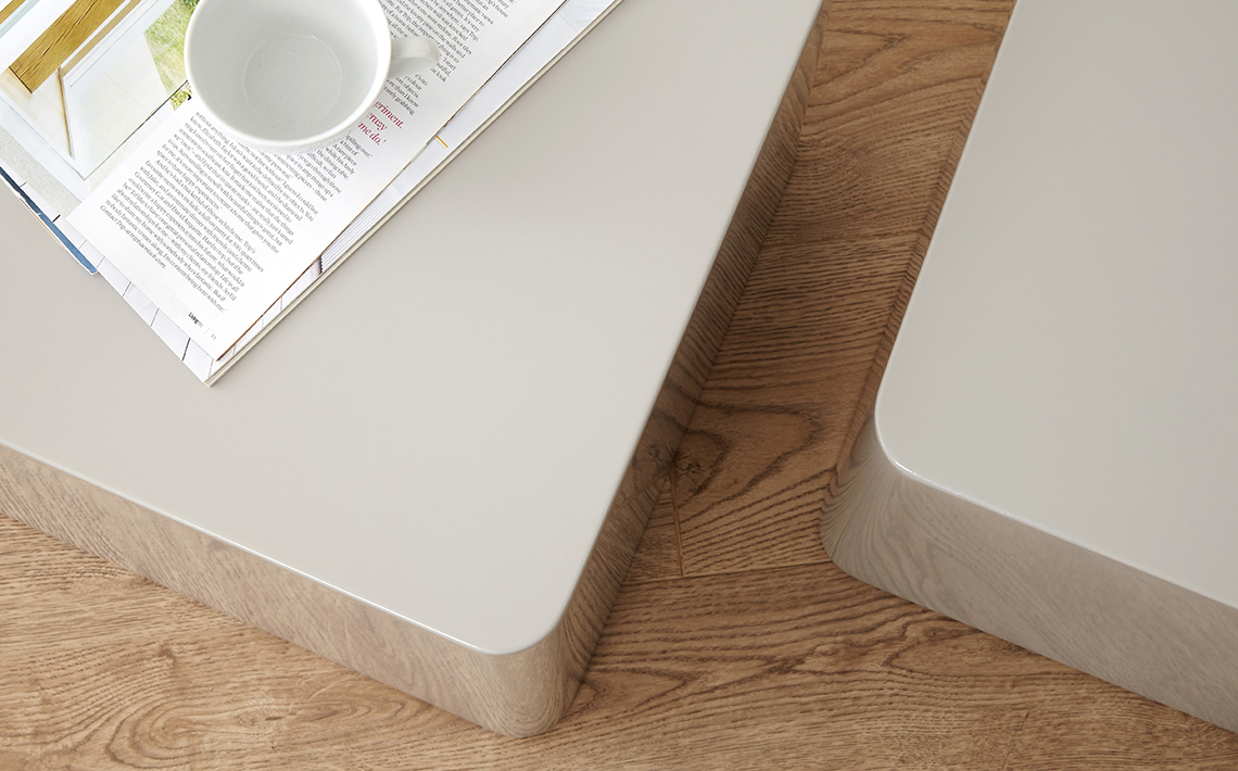 Dice Dove Grey Gloss Side Tables