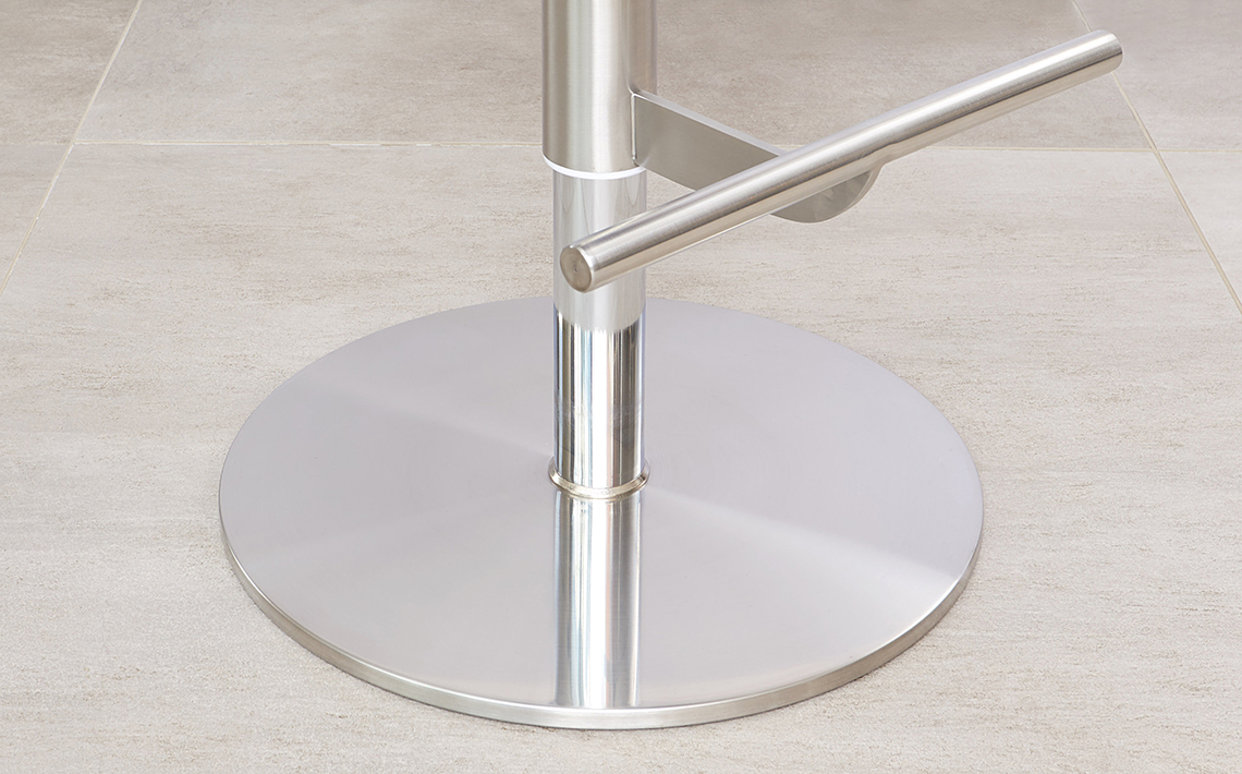 Kiki Real Leather Gas Lift Bar Stools with Backs