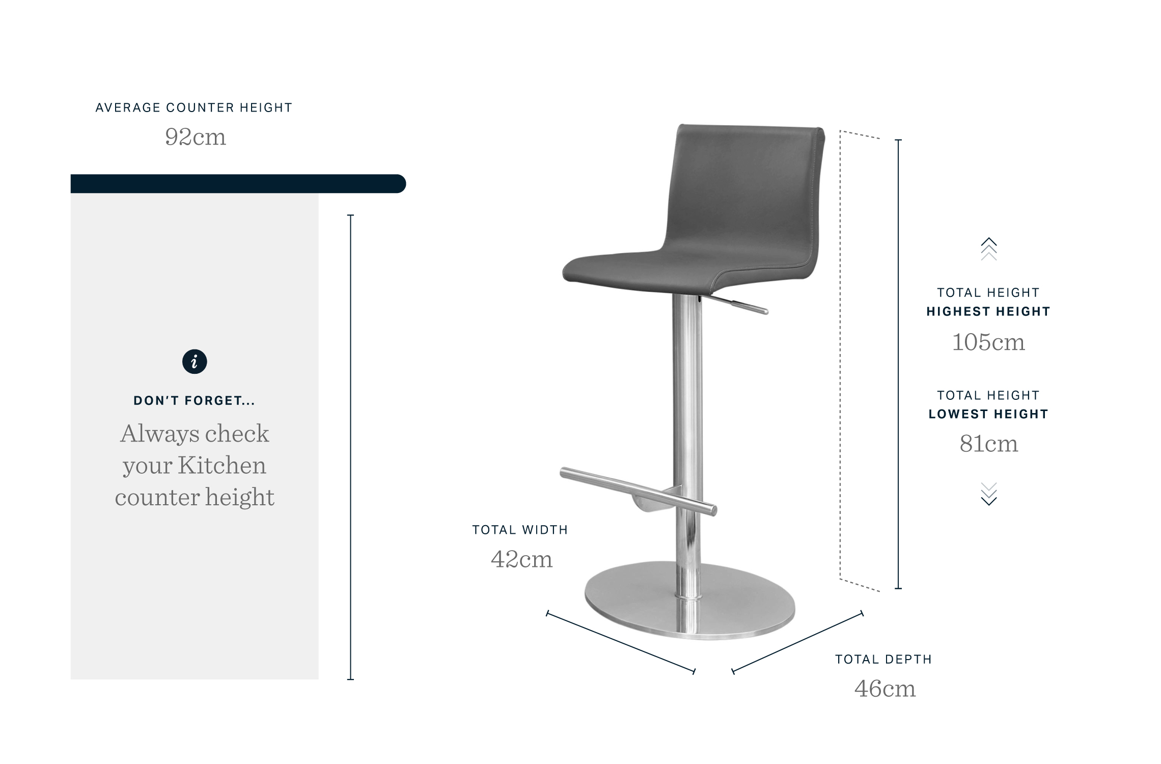 Kiki Real Leather Gas Lift Bar Stools with Backs