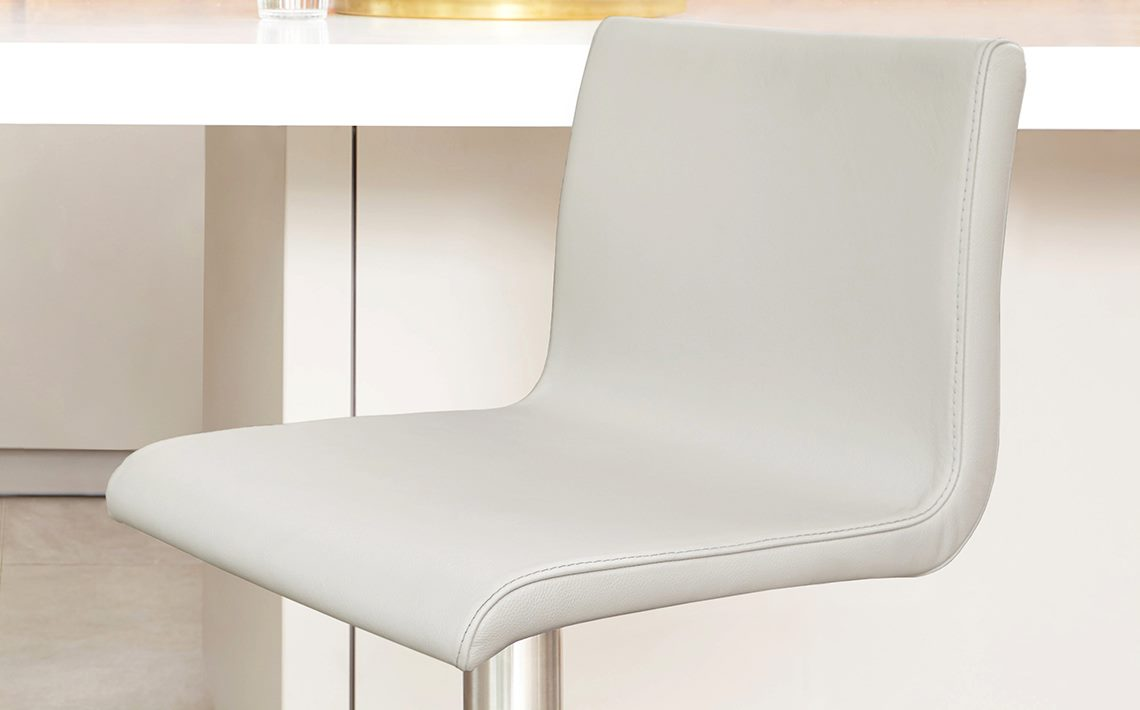 Kiki Real Leather Gas Lift Bar Stools with Backs