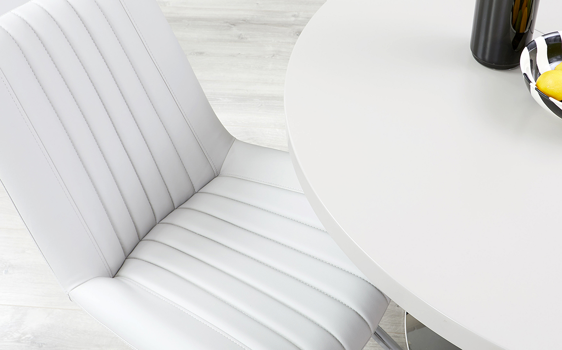 Petra Light Grey Quilted Faux Leather Dining Chair