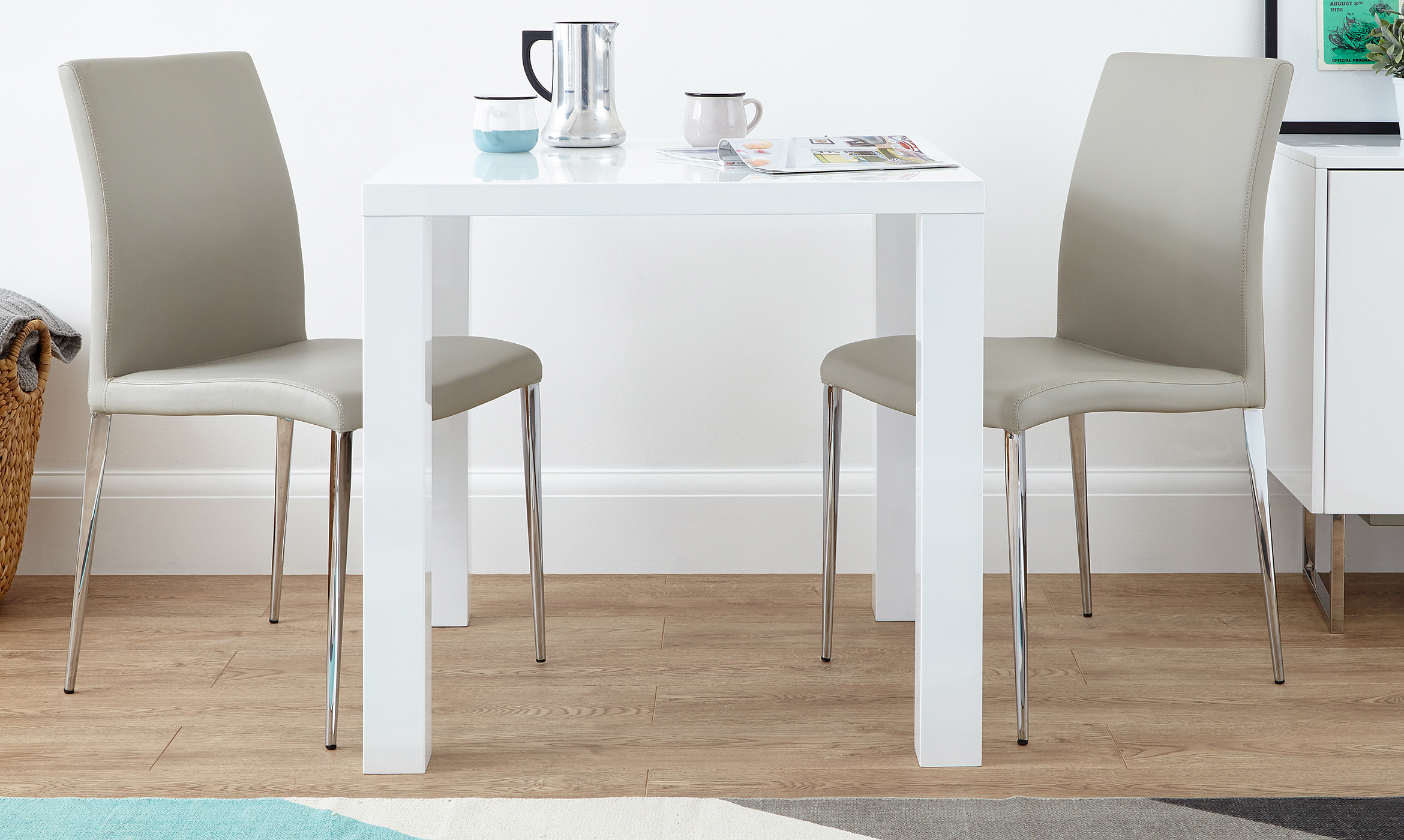 Small White Gloss Dining Table from