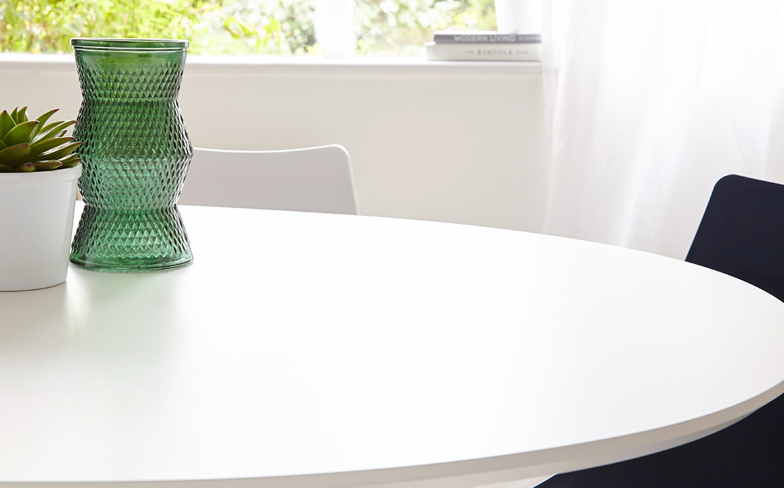 Oval Extending White Dining Table Seats Up To 10 People Danetti