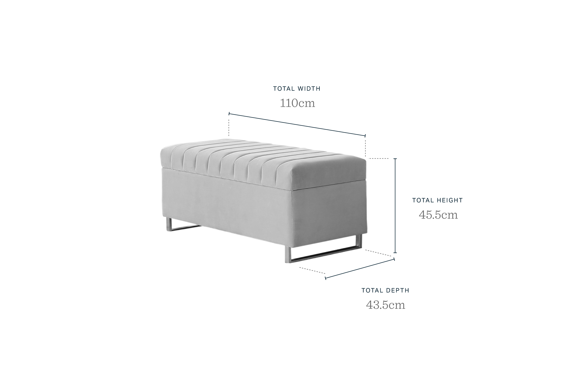 Amalfi Peacock Velvet Ottoman Storage Bench