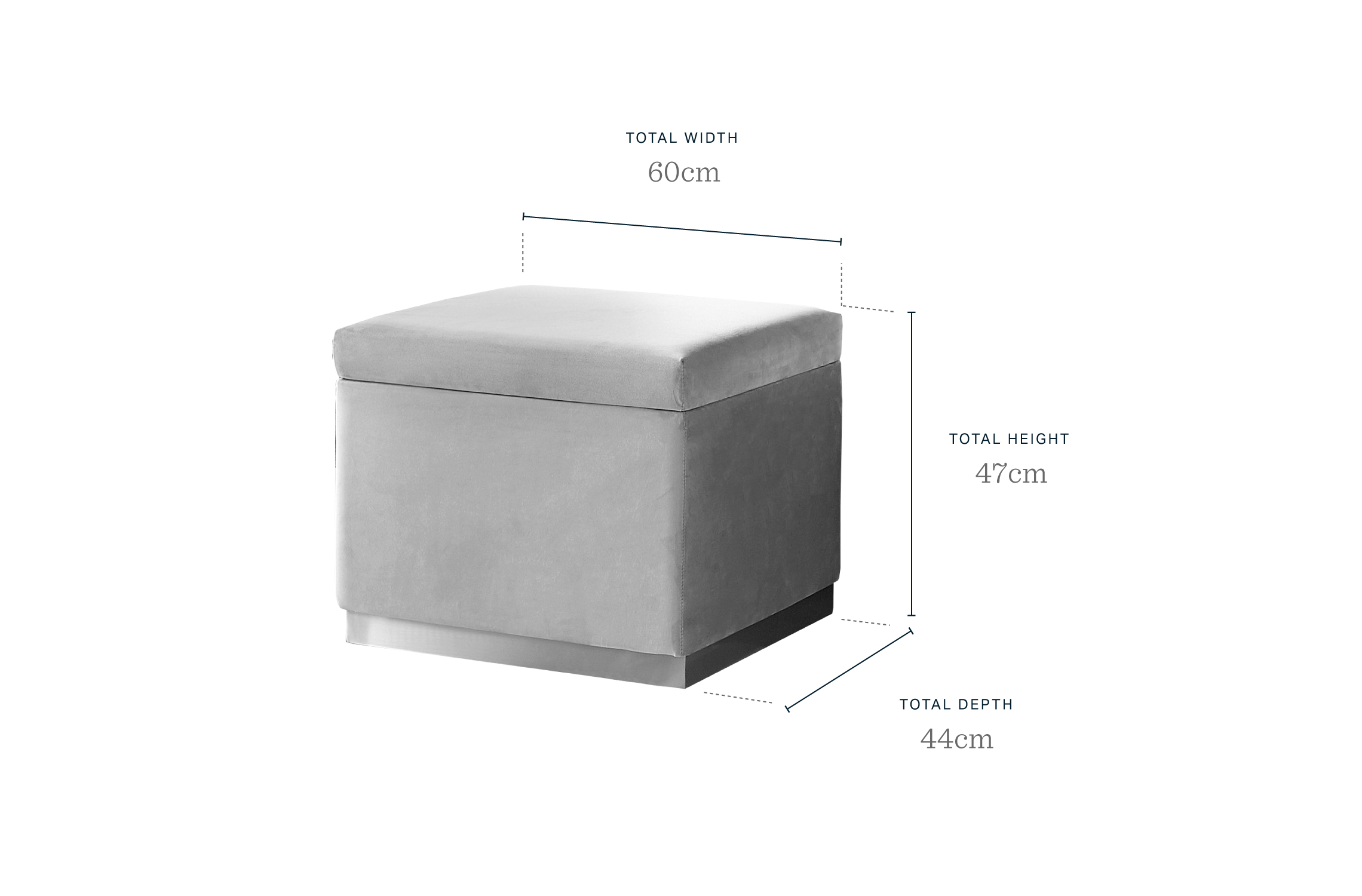 Zara Feather Grey Velvet Ottoman Storage Cube