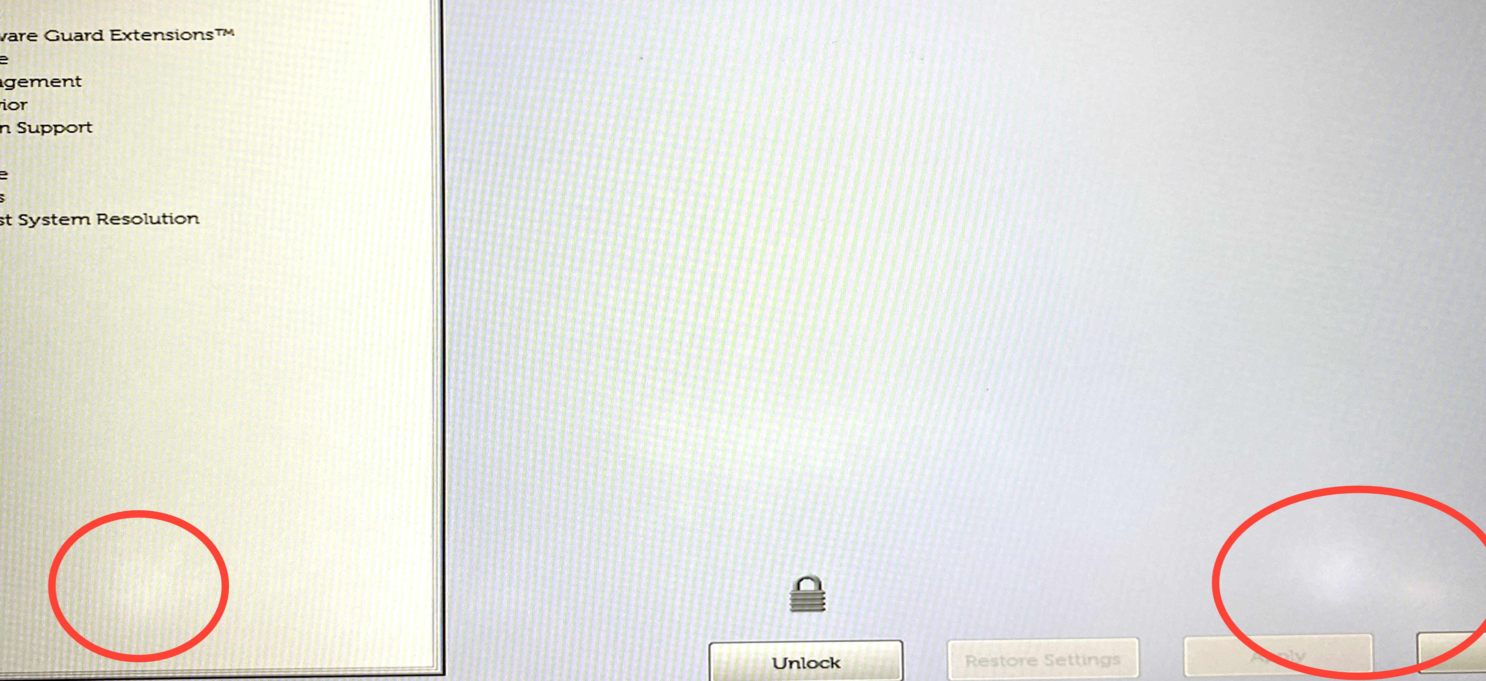 Device #1 - Pressure marks on bottom left and right of screen