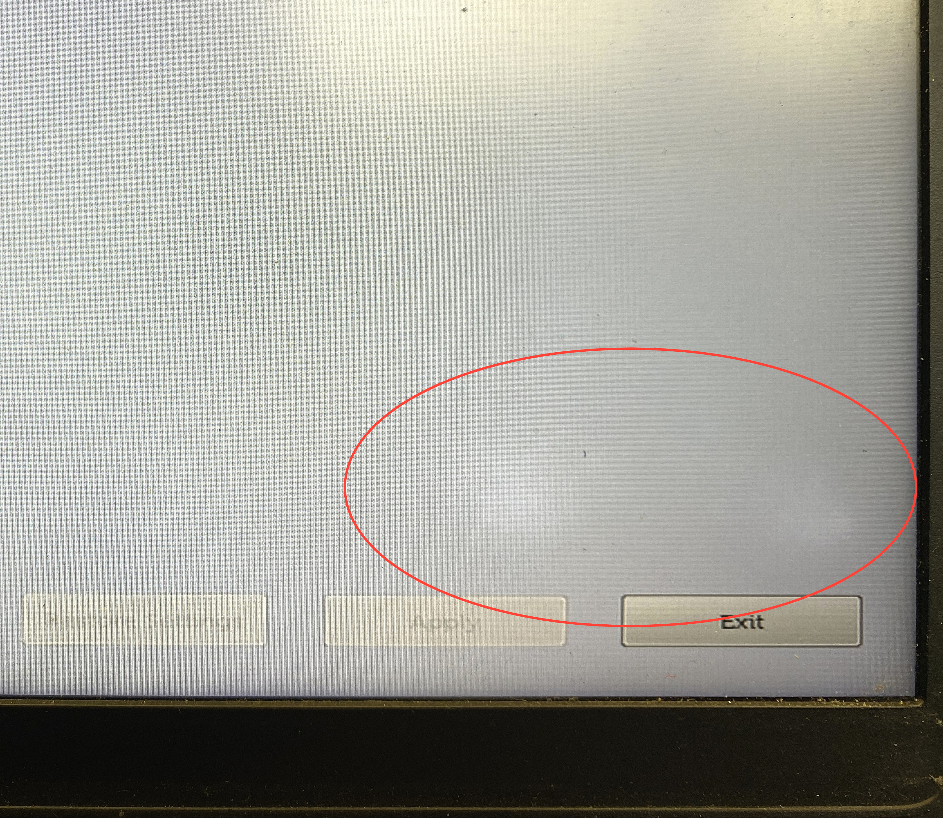 Device #1 - Pressure marks on various parts of screen