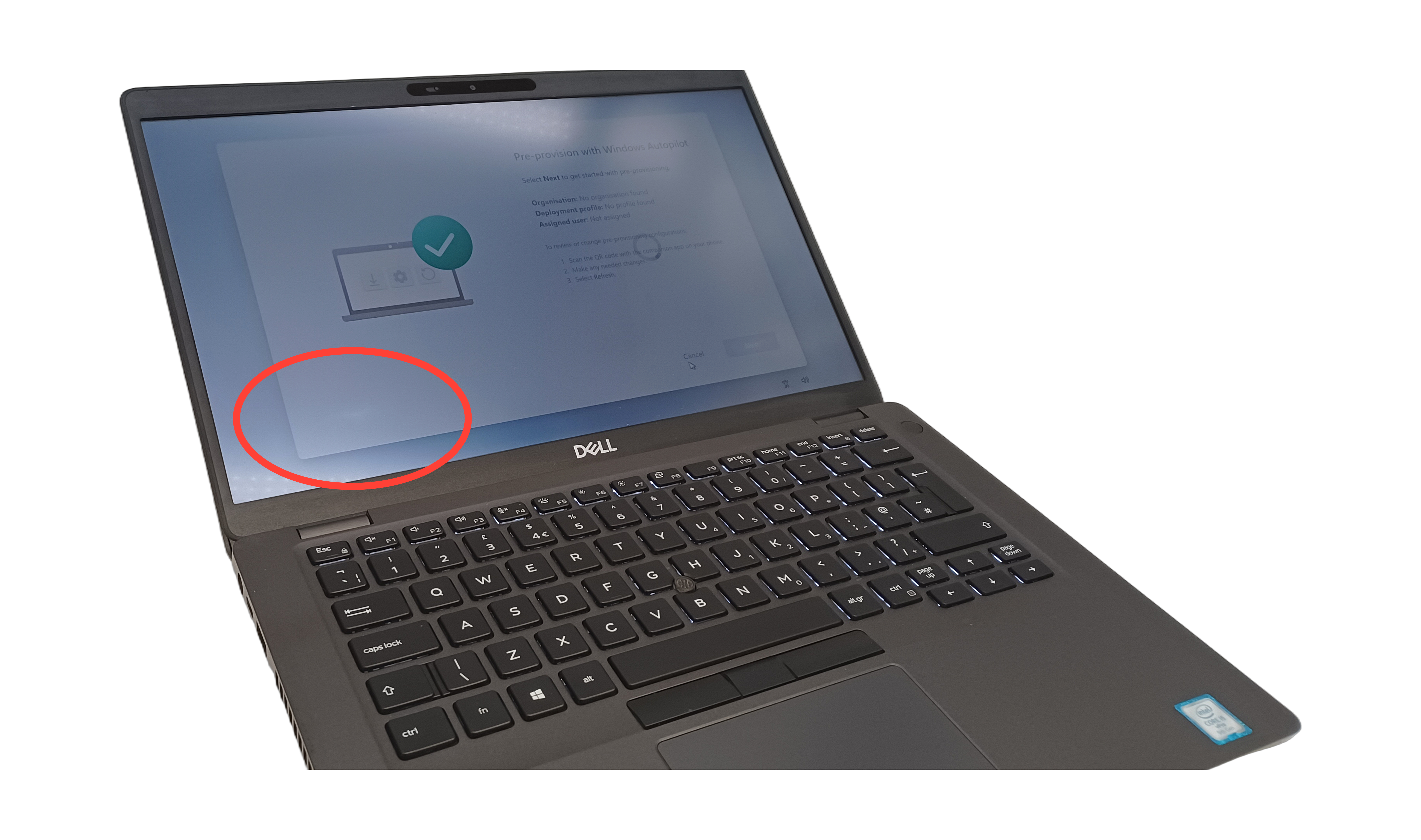 Lower left corner white pressure mark can be seen on screen