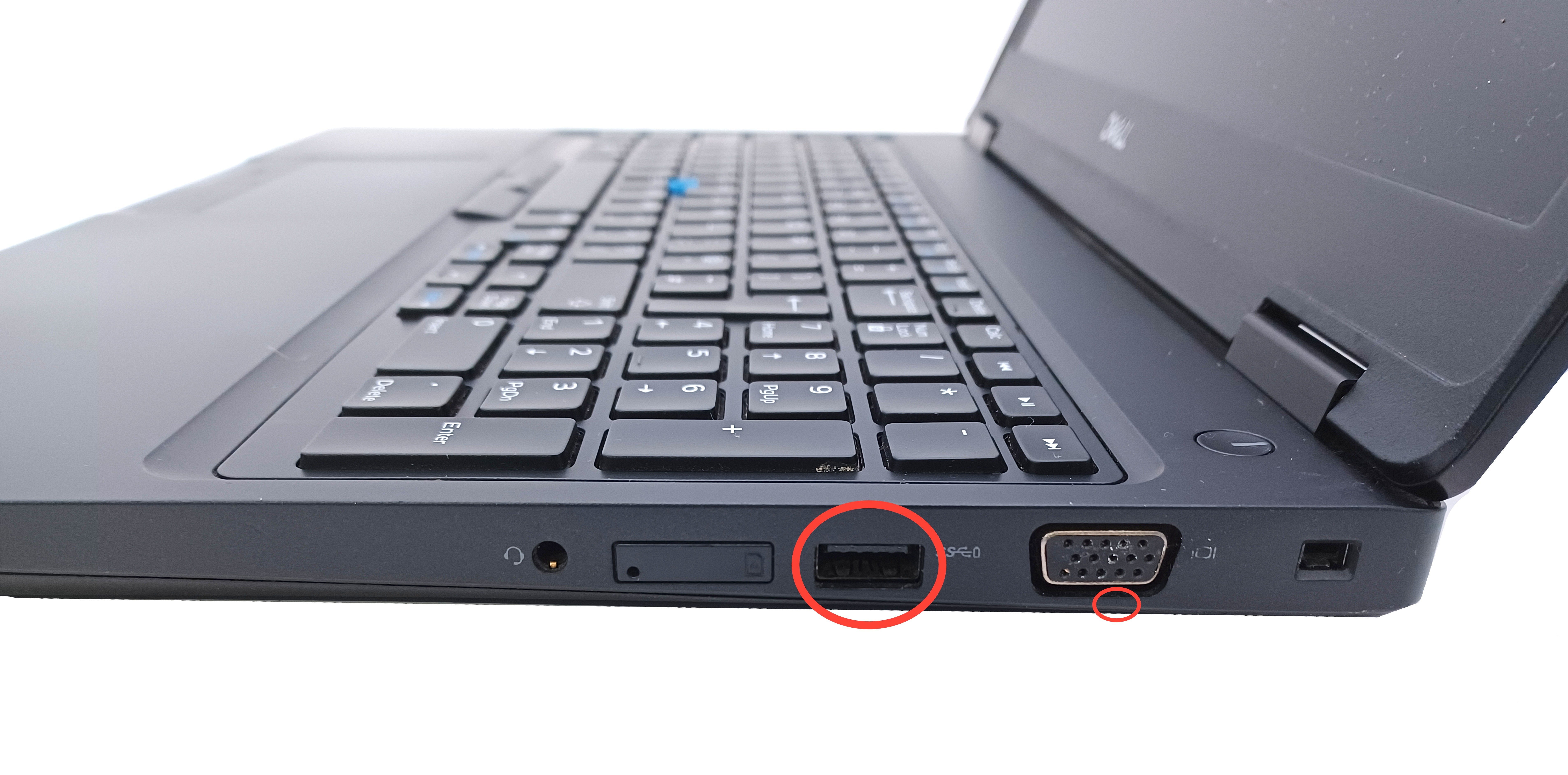 Device #1 - Right side USB port not functional and small crack in case under VGA port