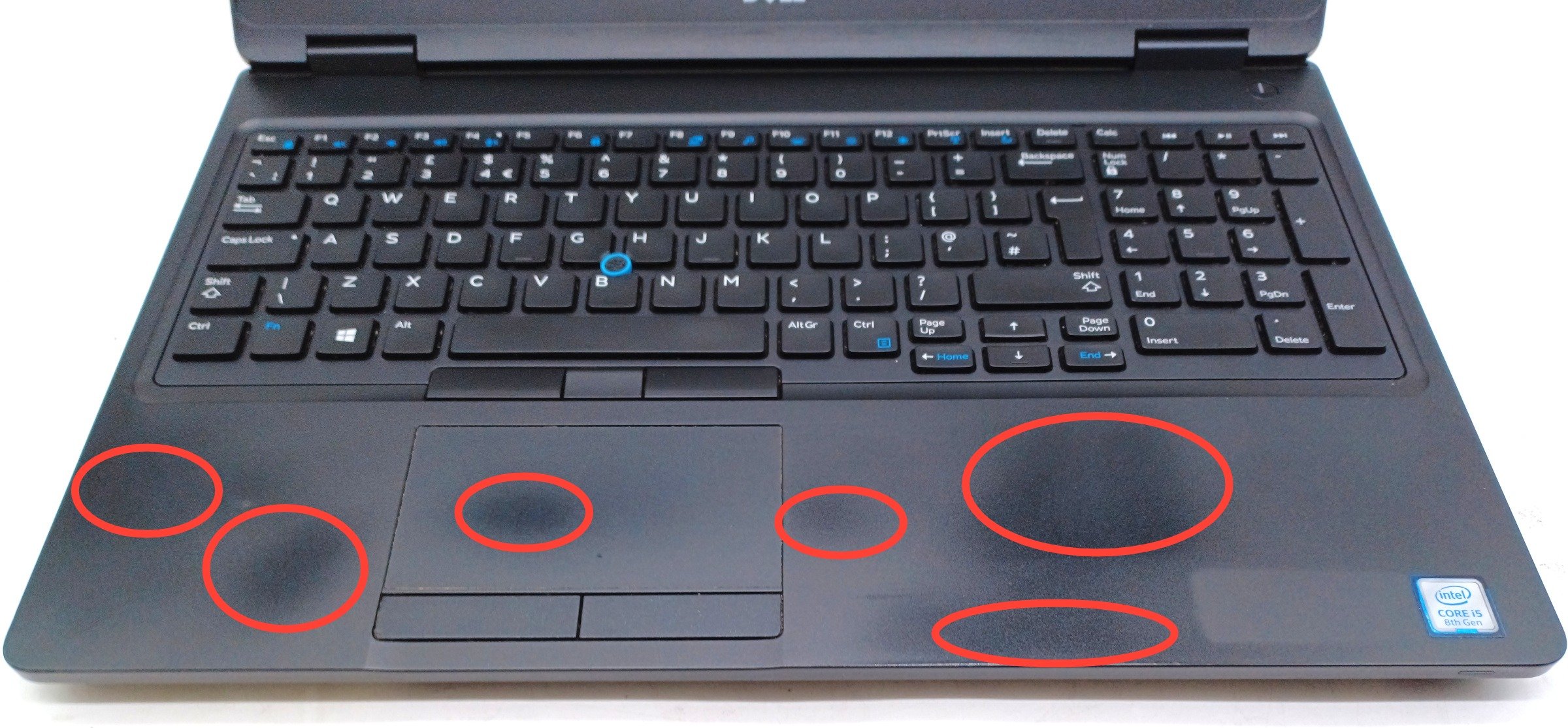 Device #4 - Shiny/worn palm rest and touchpad