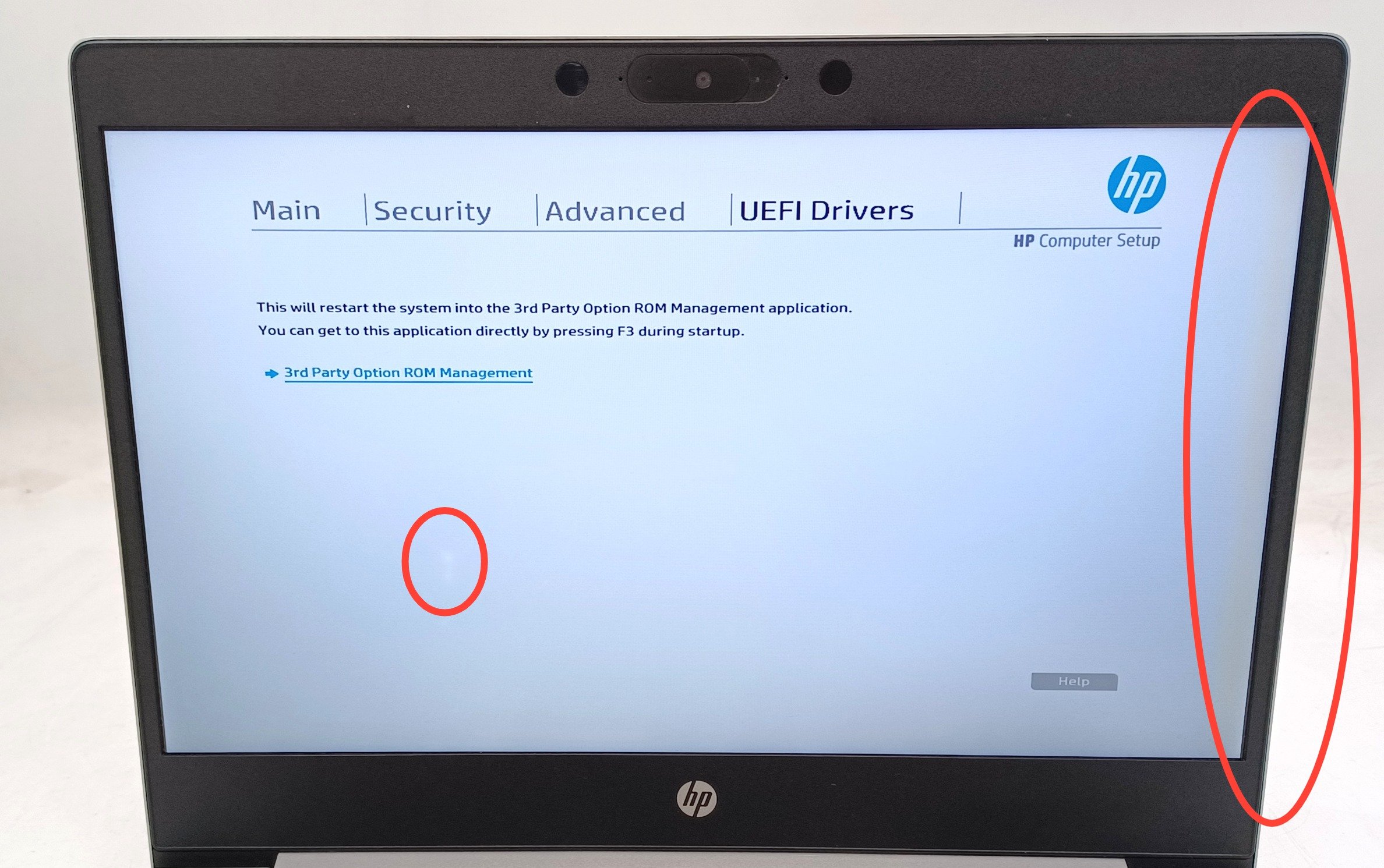 Device #1 - Some marks/discoloured area on the screen