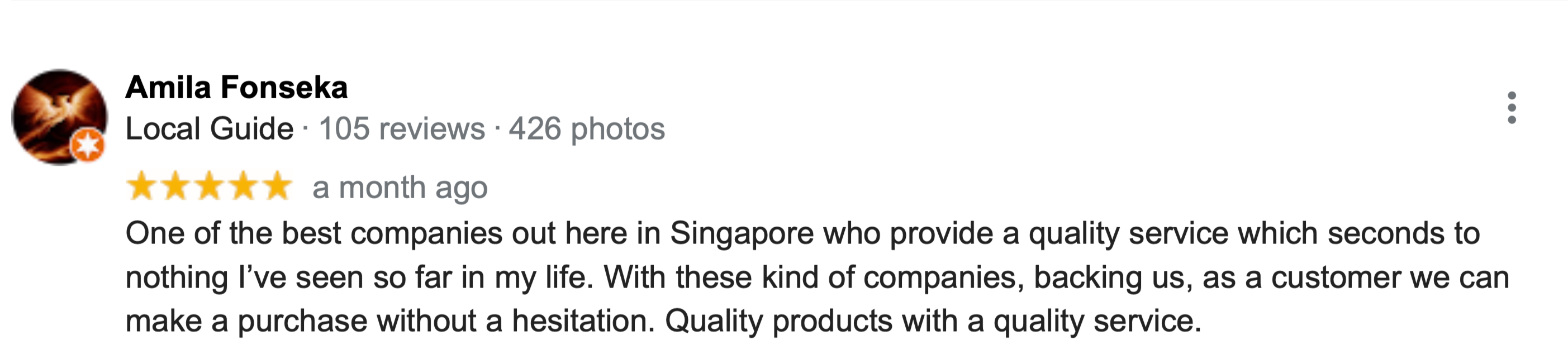 5-star Google review of TC Acoustic