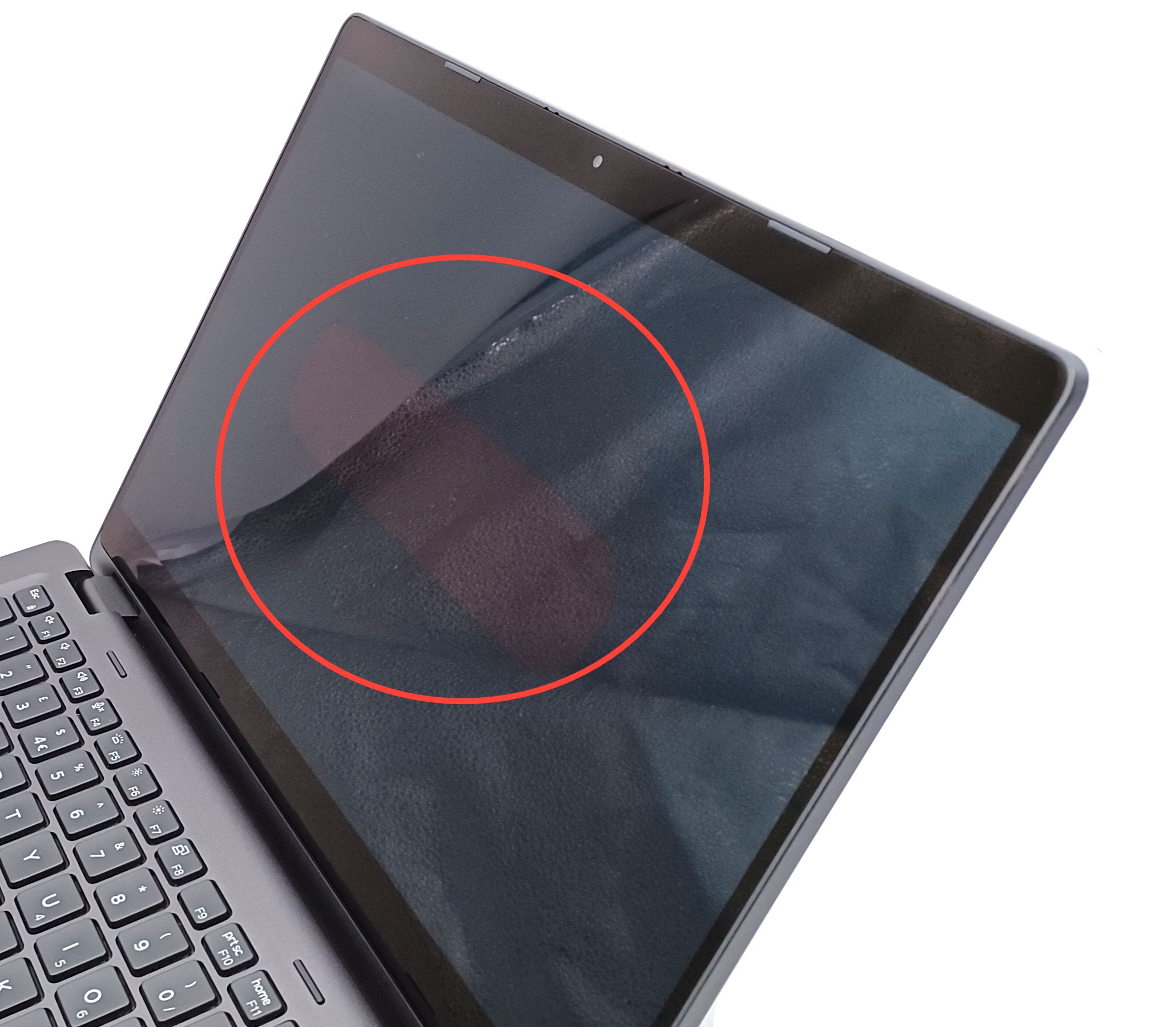 Device #1 - discoloured area on screen most visible from side angle, just visible from central position