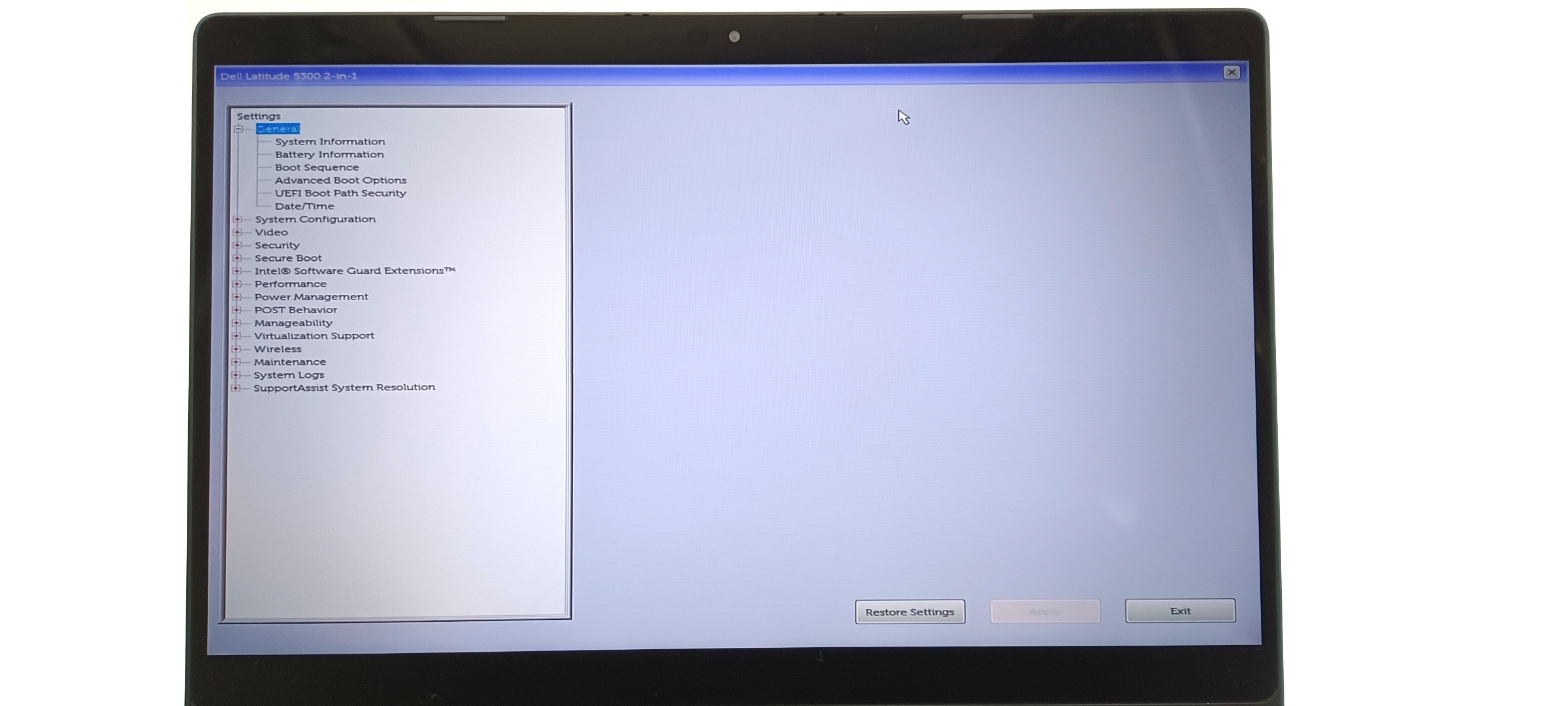 Device #1 - discoloured area on screen not visible from central position when screen is lit