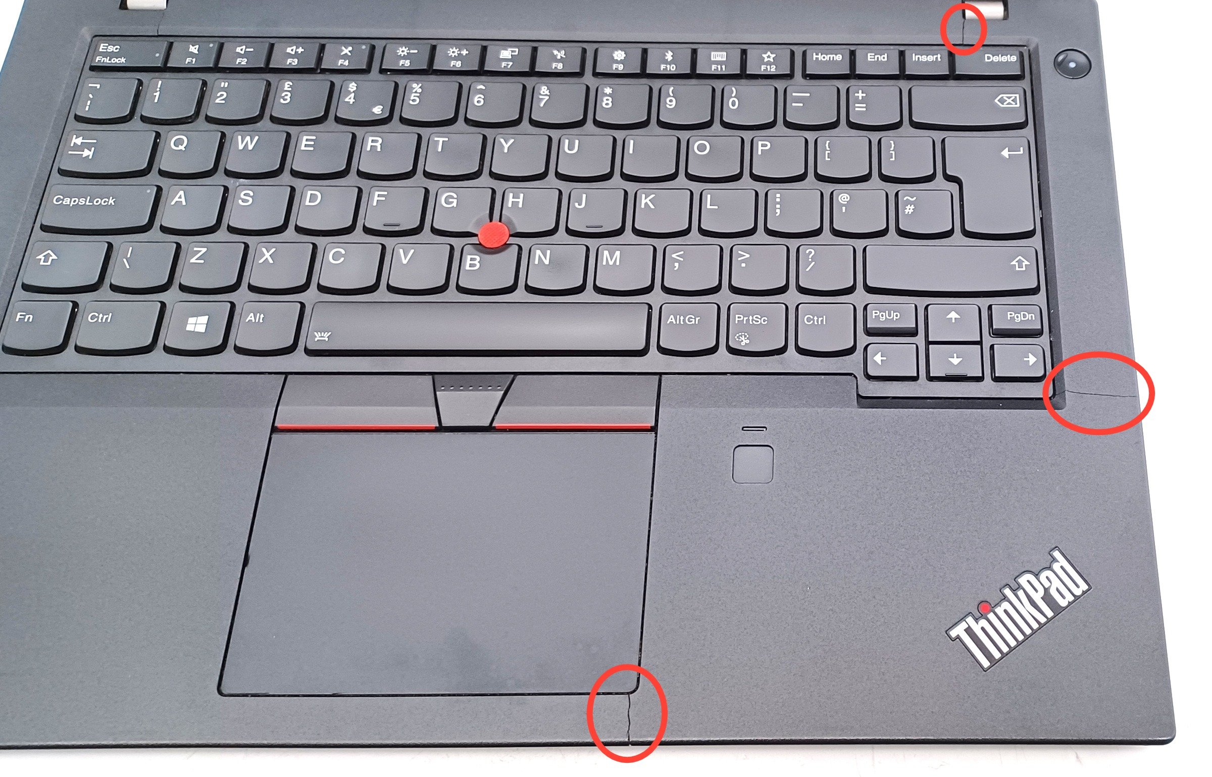 Device #2 - Cracks in palm rest