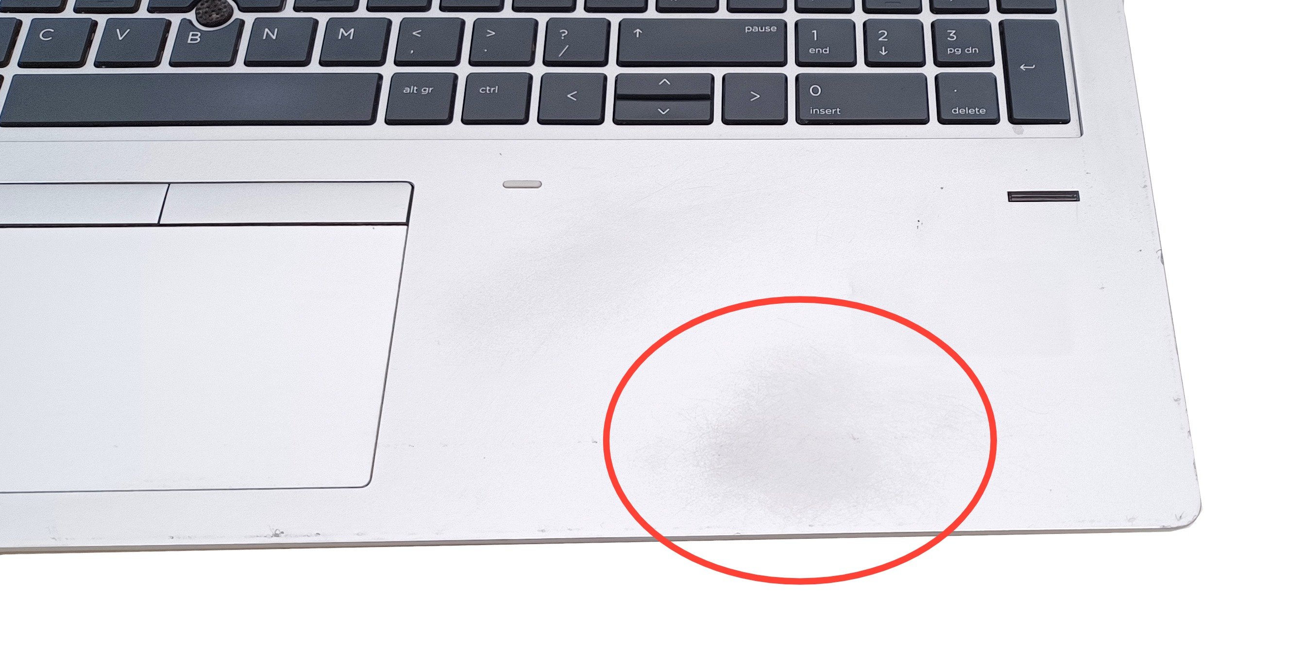 Device #1 - Scuff marks on palm rest