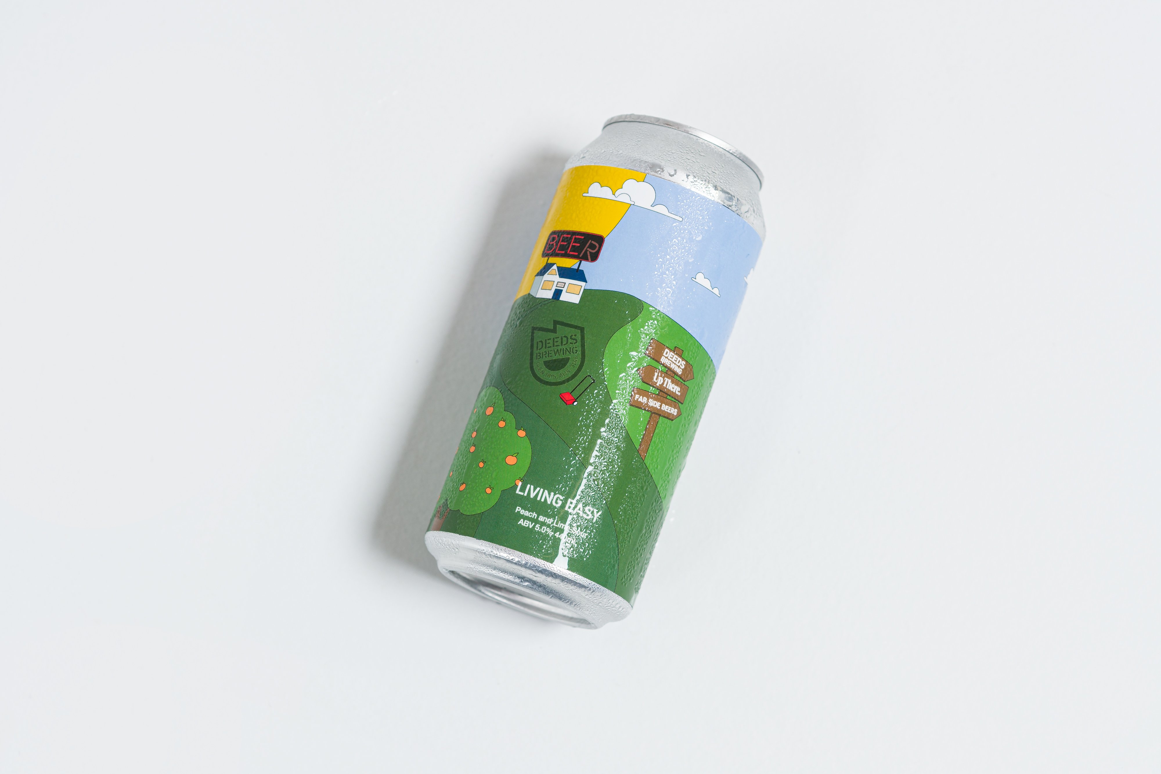 Up There X Far Side Beers X Deeds Brewing - Living Easy Peach & Lime Sour Beer Limited Edition Merch