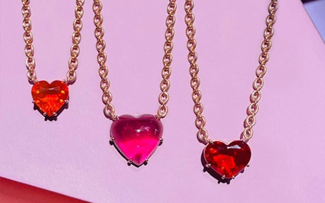                 Our newest One of a Kind Love Necklaces in radiant rubellite or fire opal will always be close to her heart.SHOP LOVE NECKLACES
            