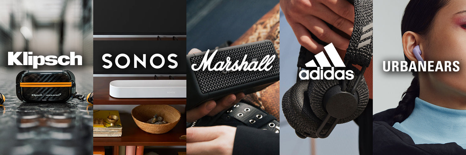 Brands Klipsch, Sonos, Marshall, Urbanears, Addidas
