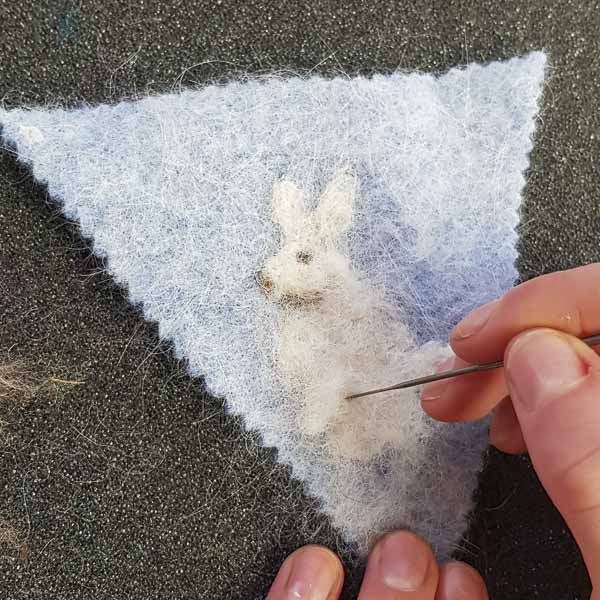 Needle Felting Bunting in how to make felt bunting by Judi Glover Art
