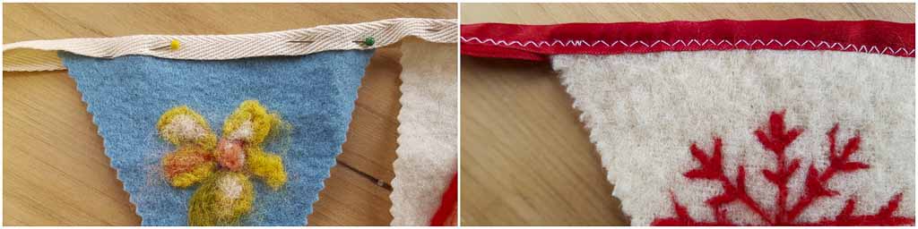 Assembling and Stitching Felt Bunting by Judy Glover Art