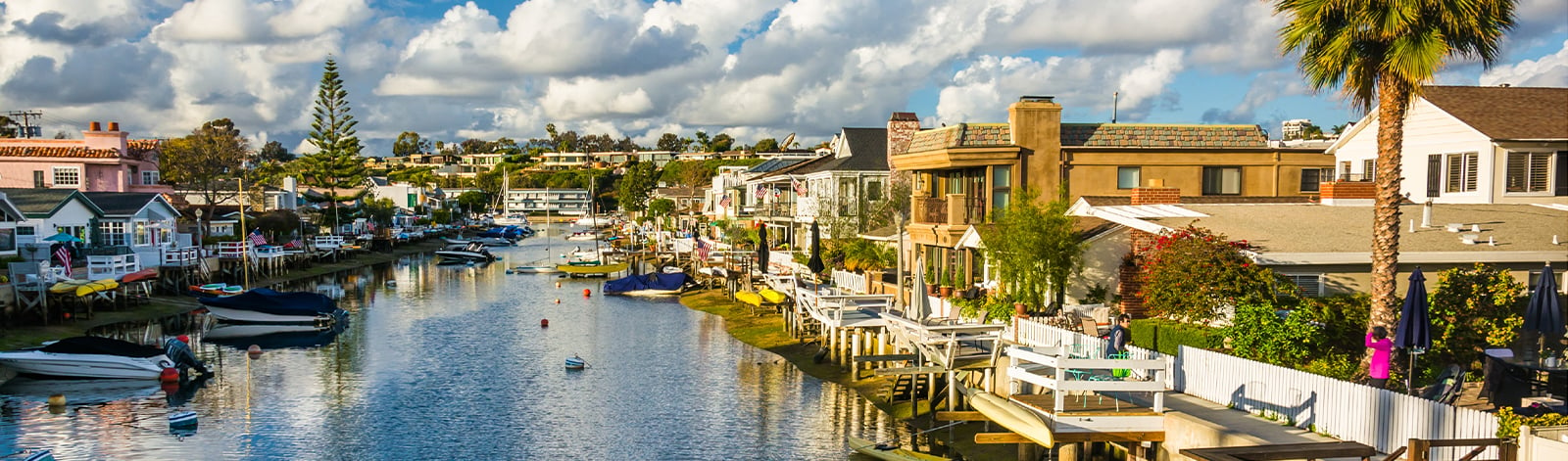 The Grand Canal, on Balboa Island, in Newport Beach, California