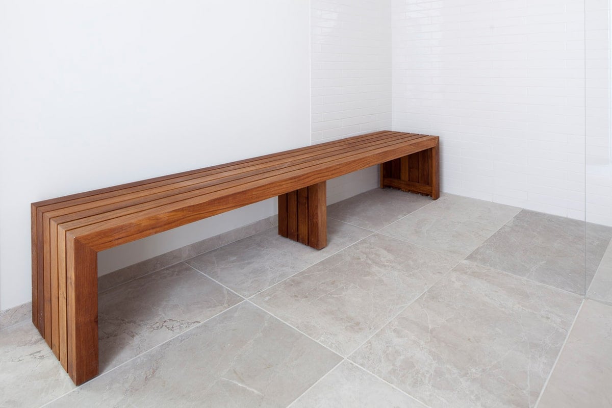ספסל אמבטיה חדר רחצה עץ טיק

