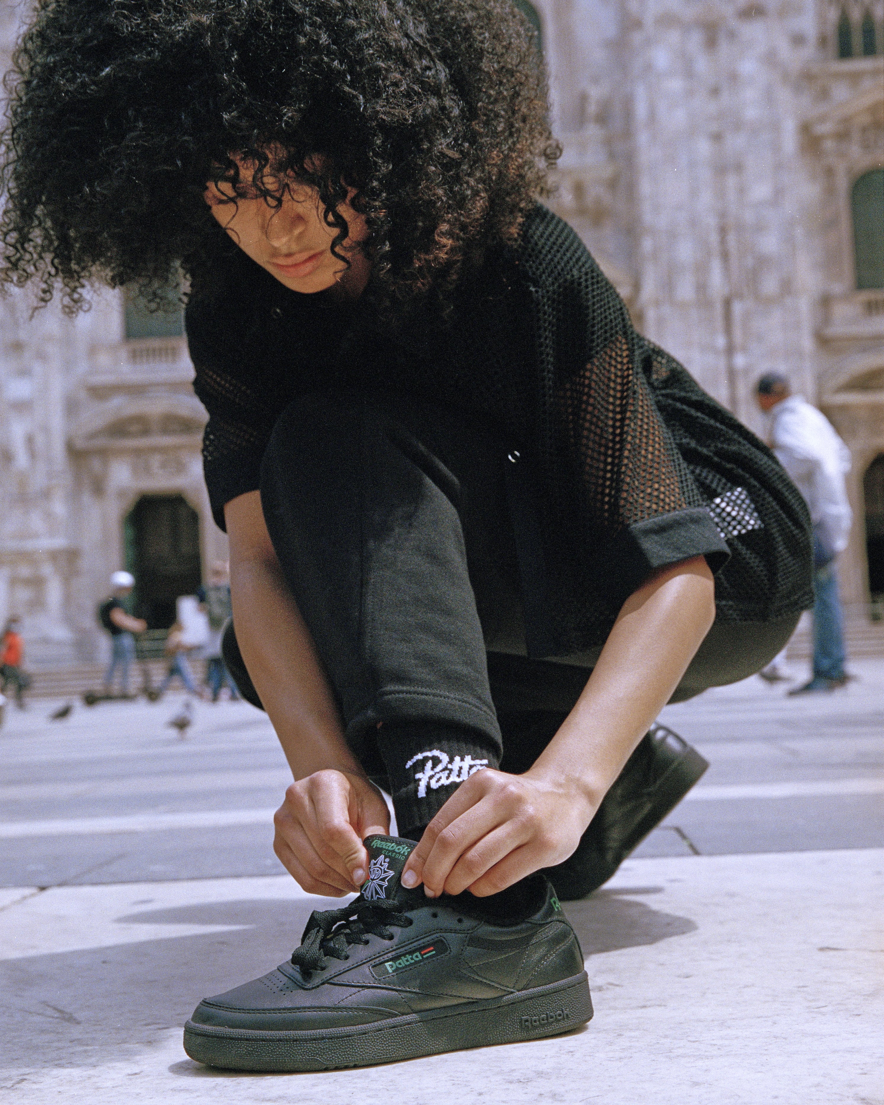 patta reebok black