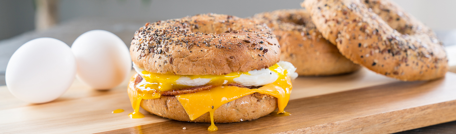 Canadian Bacon, Egg and Cheese Breakfast Sandwich