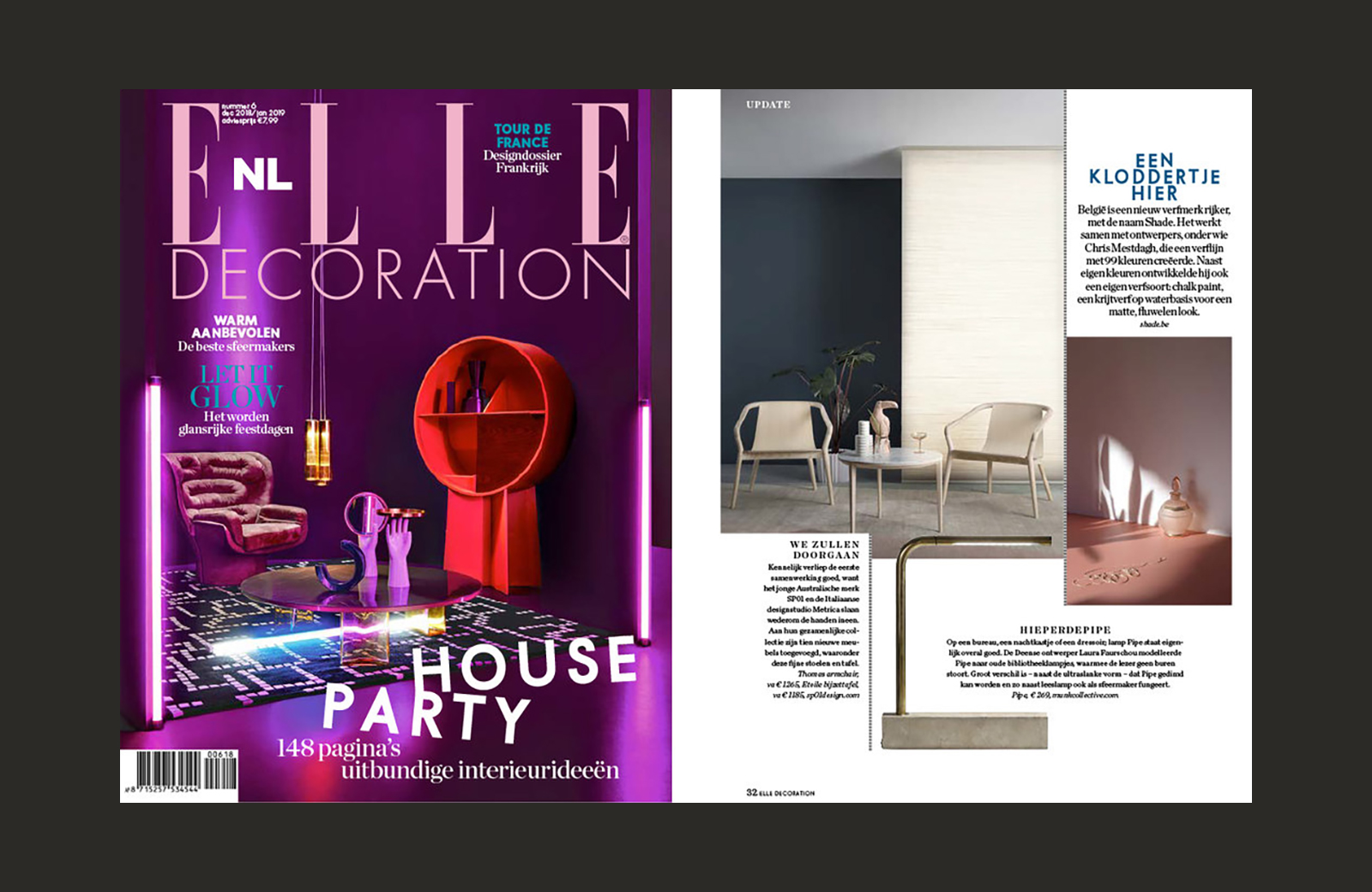 The SP01 Thomas Chair featured Elle Decoration (Netherlands), December/January 2018/2019