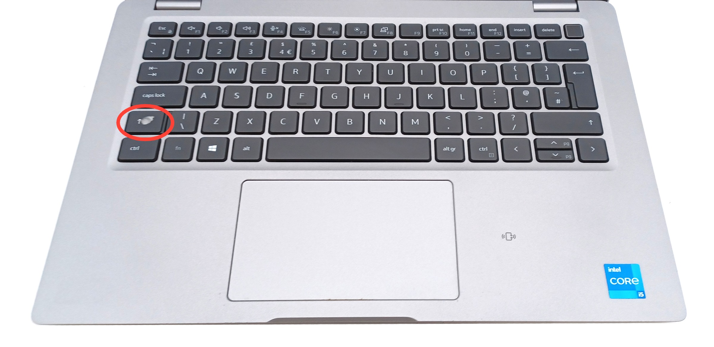 Device #4 - paint worn from left shift key