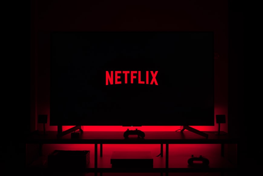 Netflix on a flat screen TV