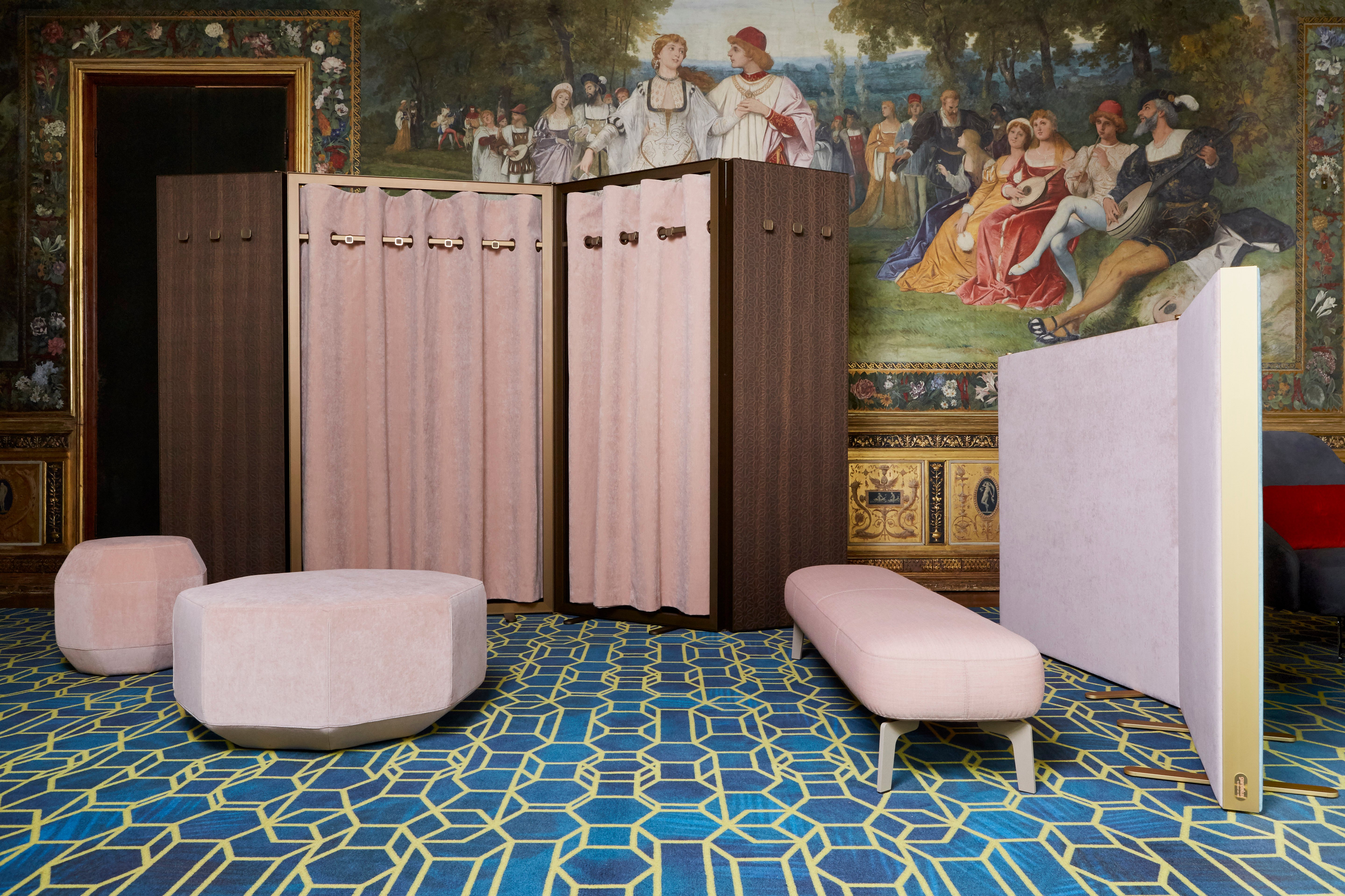 The Masterly Hotel concept designed by Edward van Vliet inside Palazzo Francesco Turati in Milan with custom-designed Moooi Carpet. Photography © Nicole Marnati c/o Moooi Carpets. 