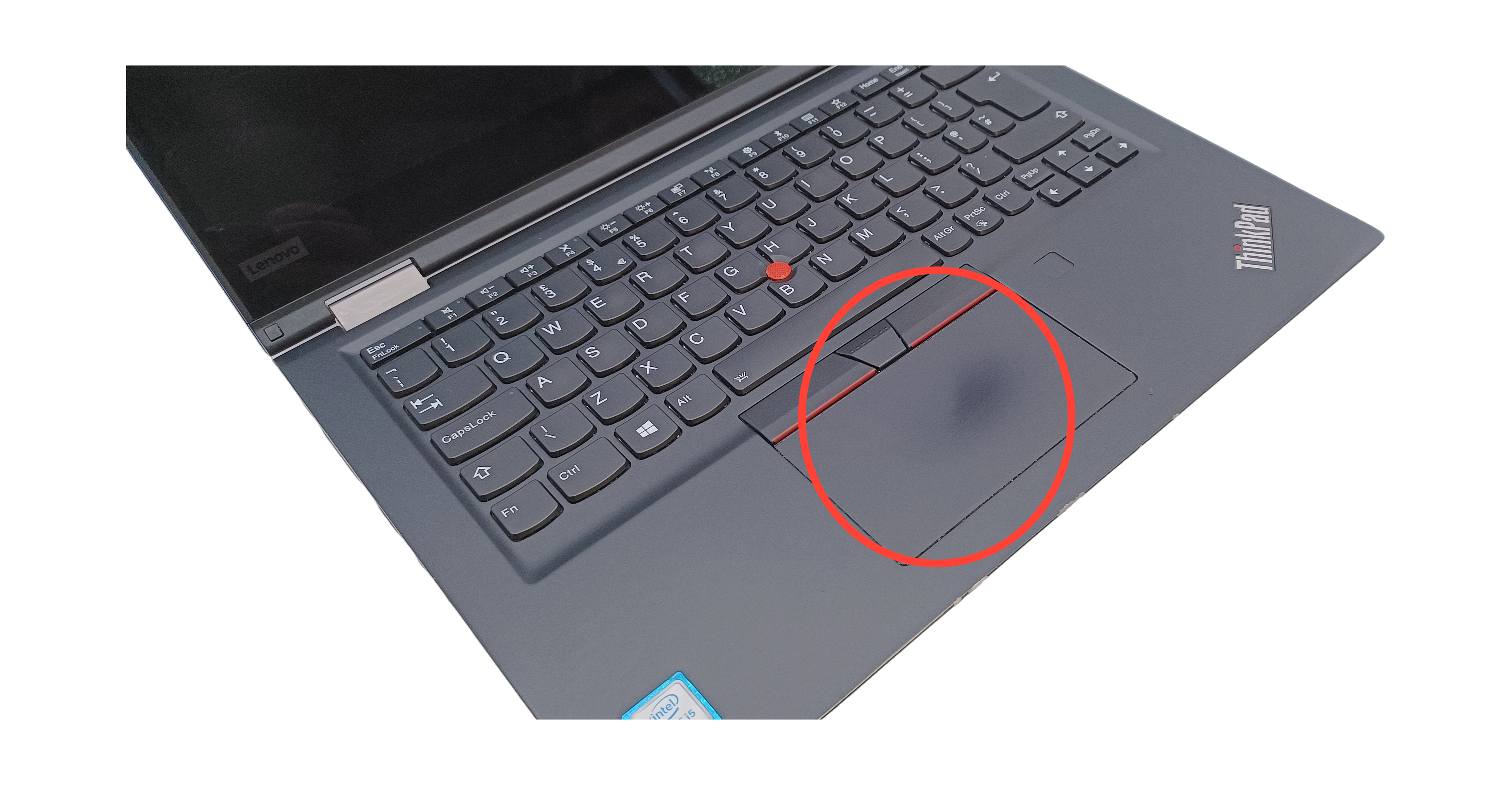 Device #1 - Worn shiny Touchpad and Keyboard