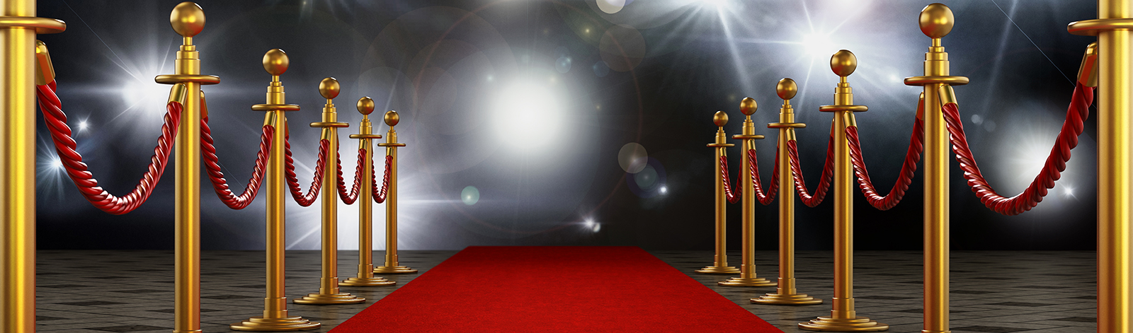 Red carpet and velvet ropes