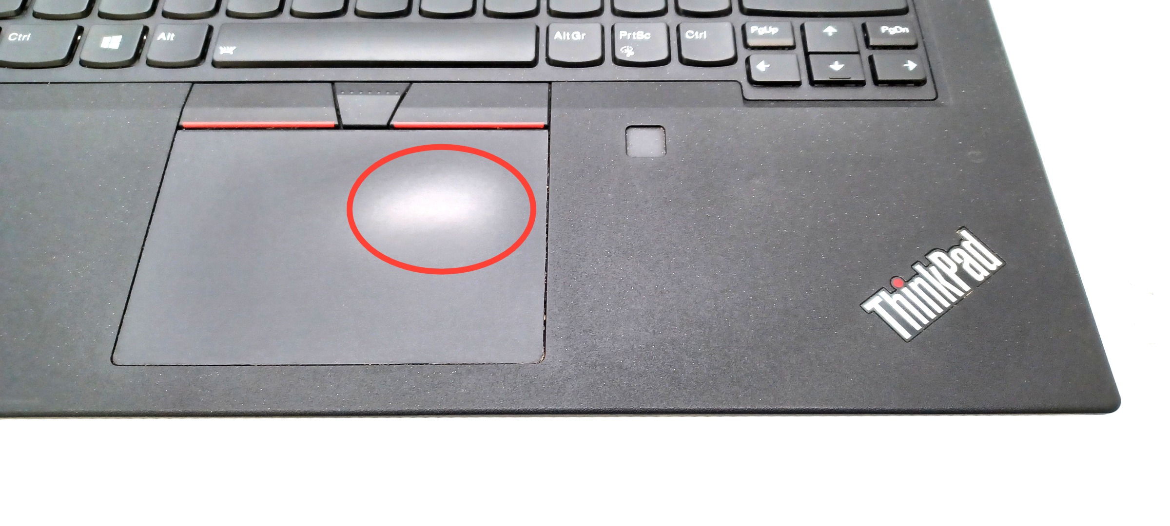 Device #1 - shiny/worn touchpad