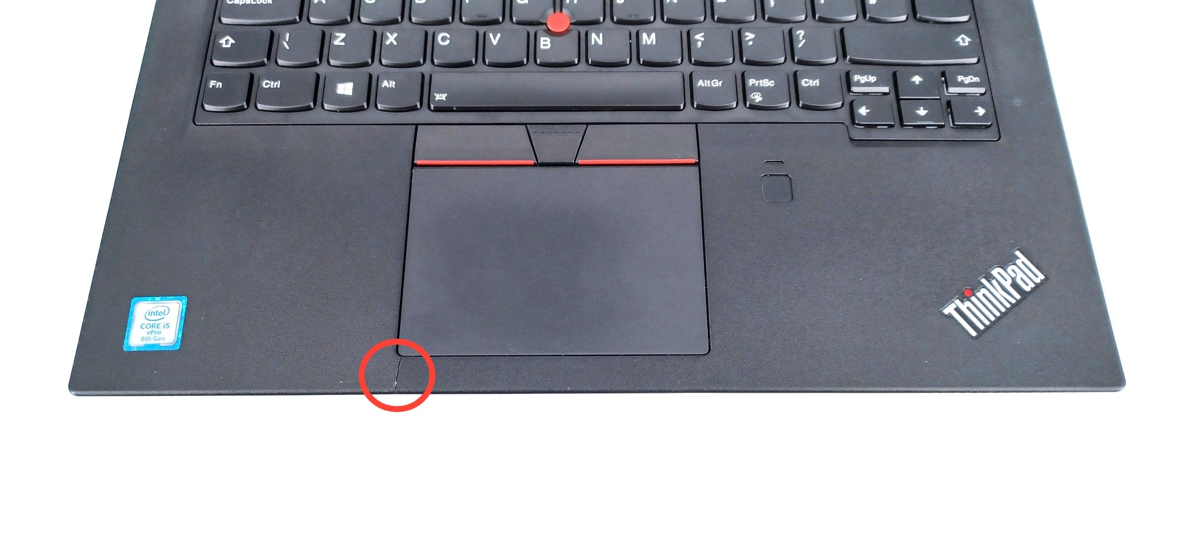 Device #1 - small crack on palm rest