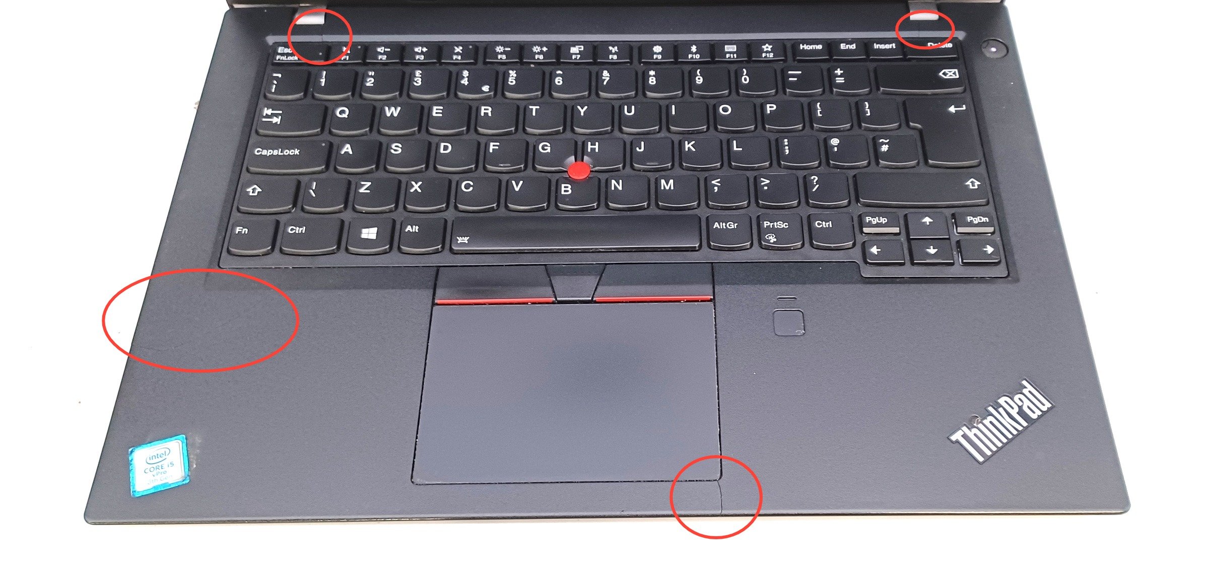 Device #1 - cracks on palm rest