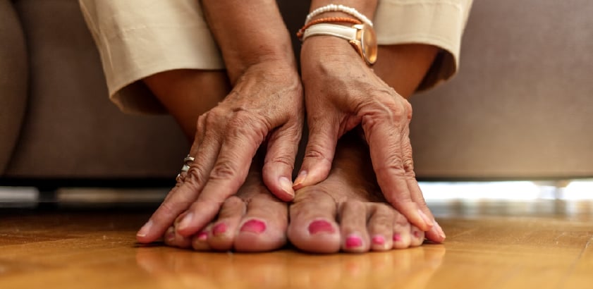 Common forms of Arthritis. This image shows a common form of arthritis causing foot pain.