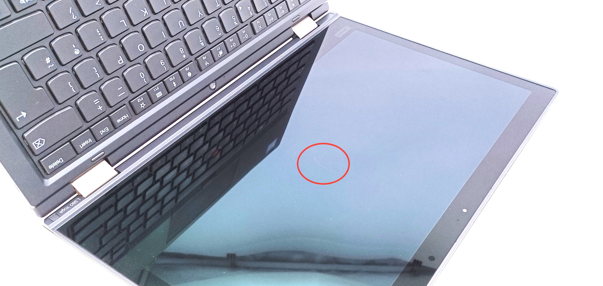 Device #1 - scratch on screen, slightly visible when in use