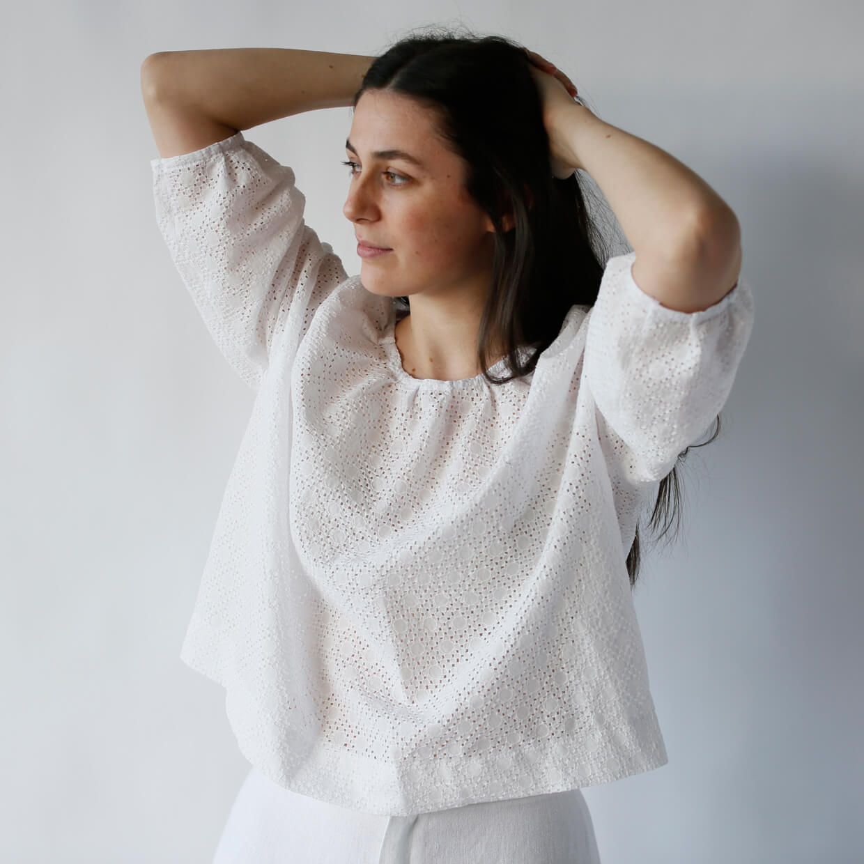 Pleating the gathers on the Gypsy Top