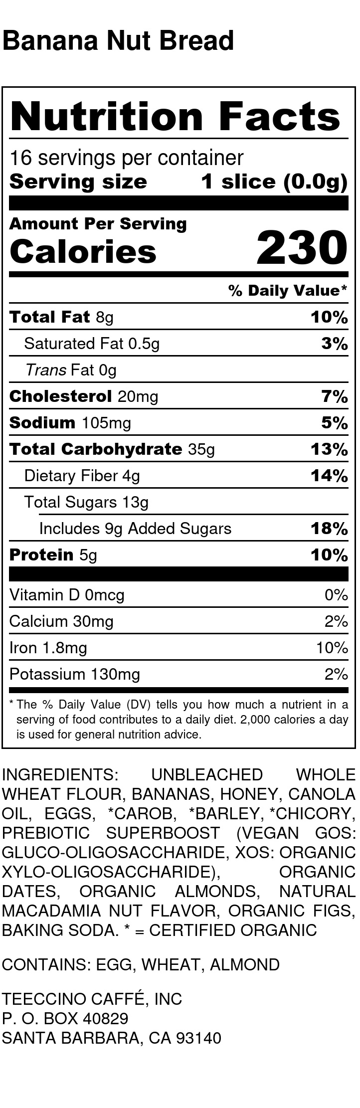 Teeccino Banana Nut Bread Teeccino