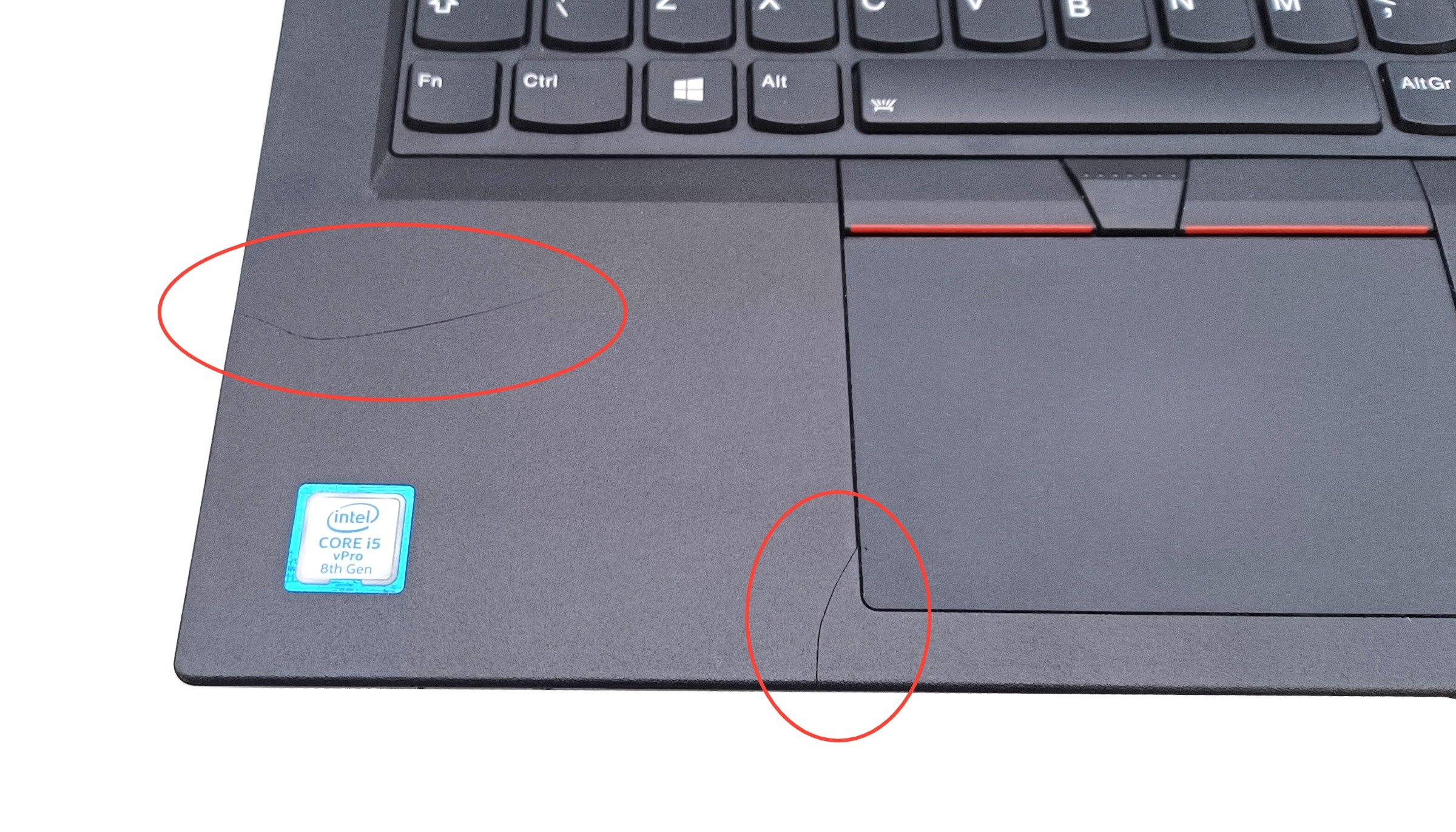 Device #3 - cracks on palm rest