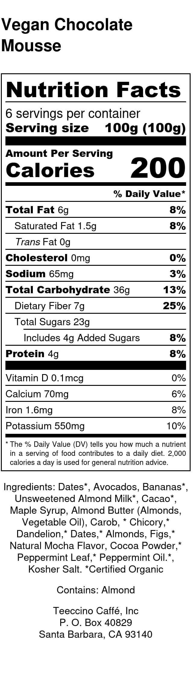 Teeccino Vegan Chocolate Mousse Teeccino